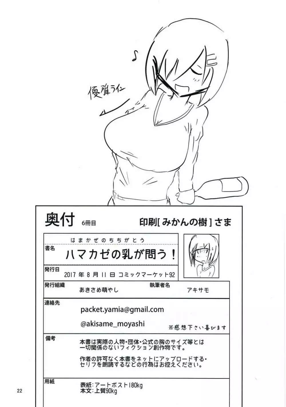 ハマカゼの乳が問う！ Page.21