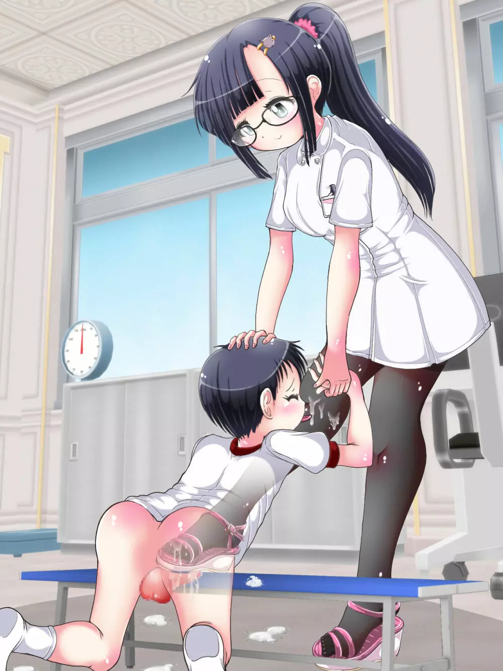 おねショタ足コキ性教育！？ナースの足コキ射精指導 Page.281