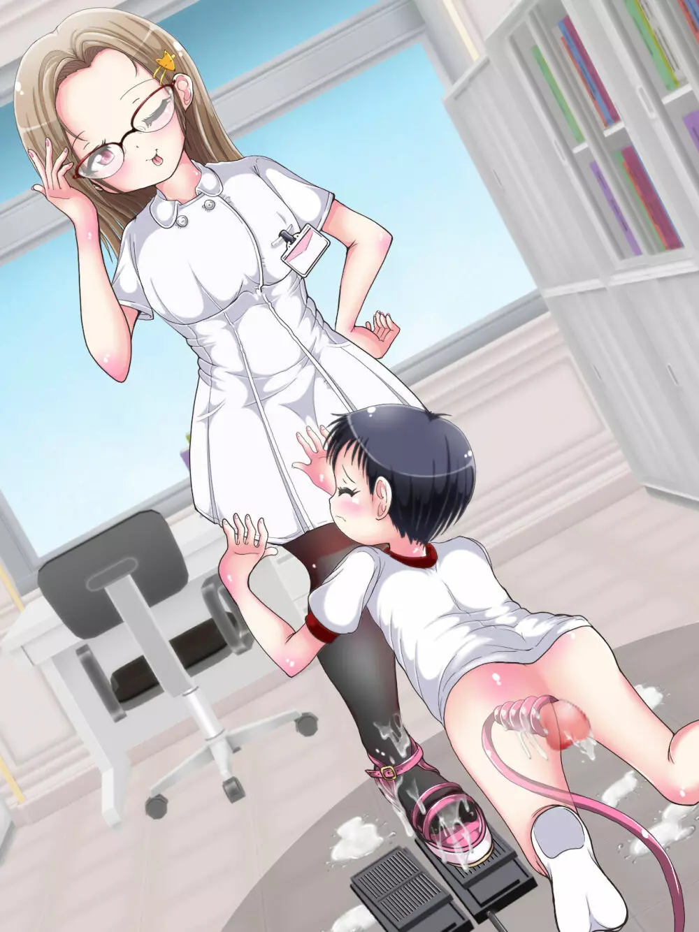 おねショタ足コキ性教育！？ナースの足コキ射精指導 Page.297