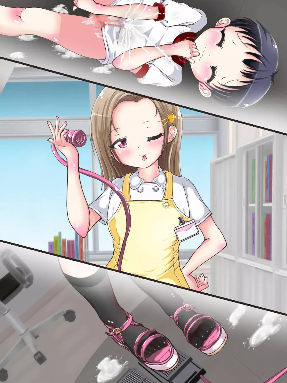 おねショタ足コキ性教育！？ナースの足コキ射精指導 Page.396
