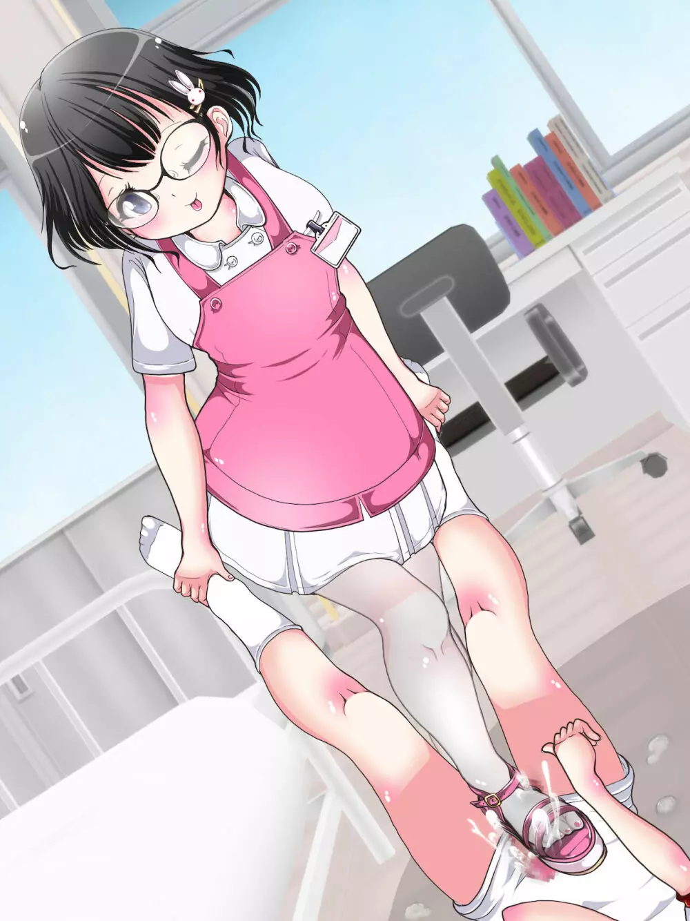 おねショタ足コキ性教育！？ナースの足コキ射精指導 Page.60