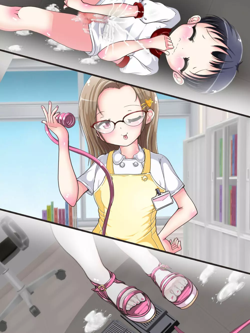 おねショタ足コキ性教育！？ナースの足コキ射精指導 Page.96