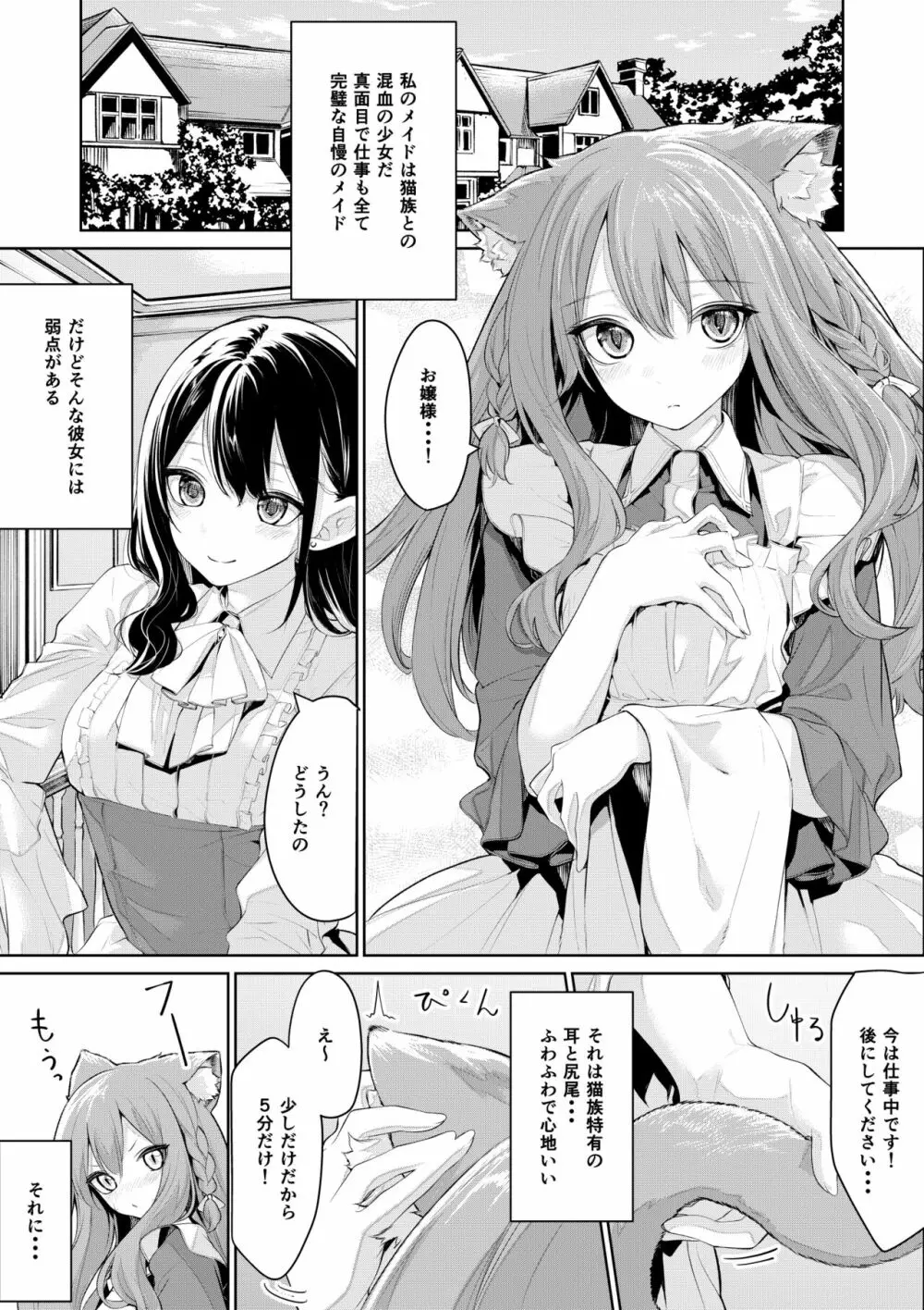 猫耳メイドさんとお嬢様 Page.1