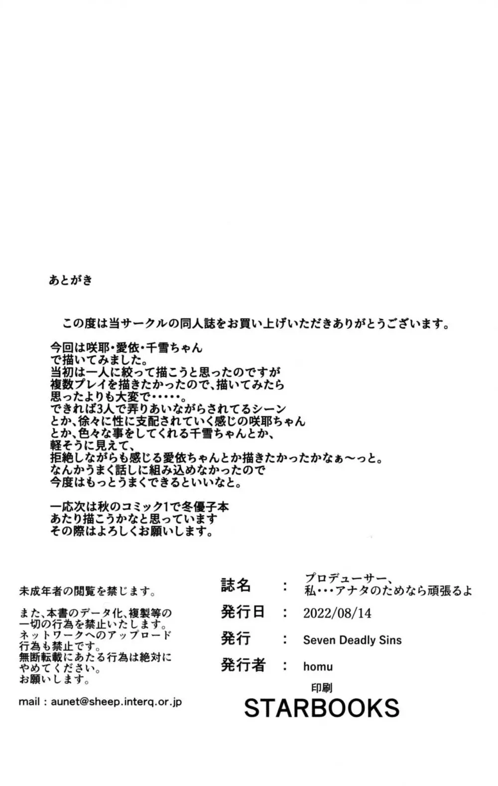 プロデューサー、私・・・アナタのためなら頑張るよ・・・ Page.32