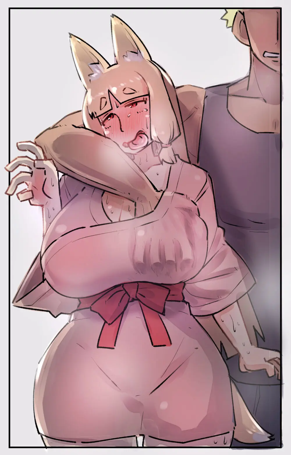 嫌じゃ！人の子など孕みとうない！今更この歳（数百歳）でメスの悦びなど、母になる幸せなど知りとうない！じゃからよさぬか！こんな婆に迫るな！好きとか言うな！ Page.32