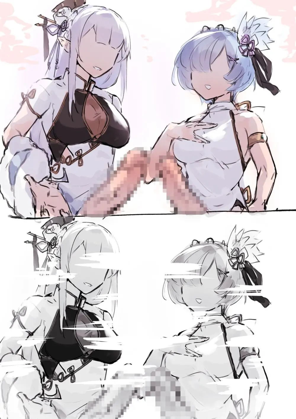 Emilia, Rem and Subaru futanari Page.10