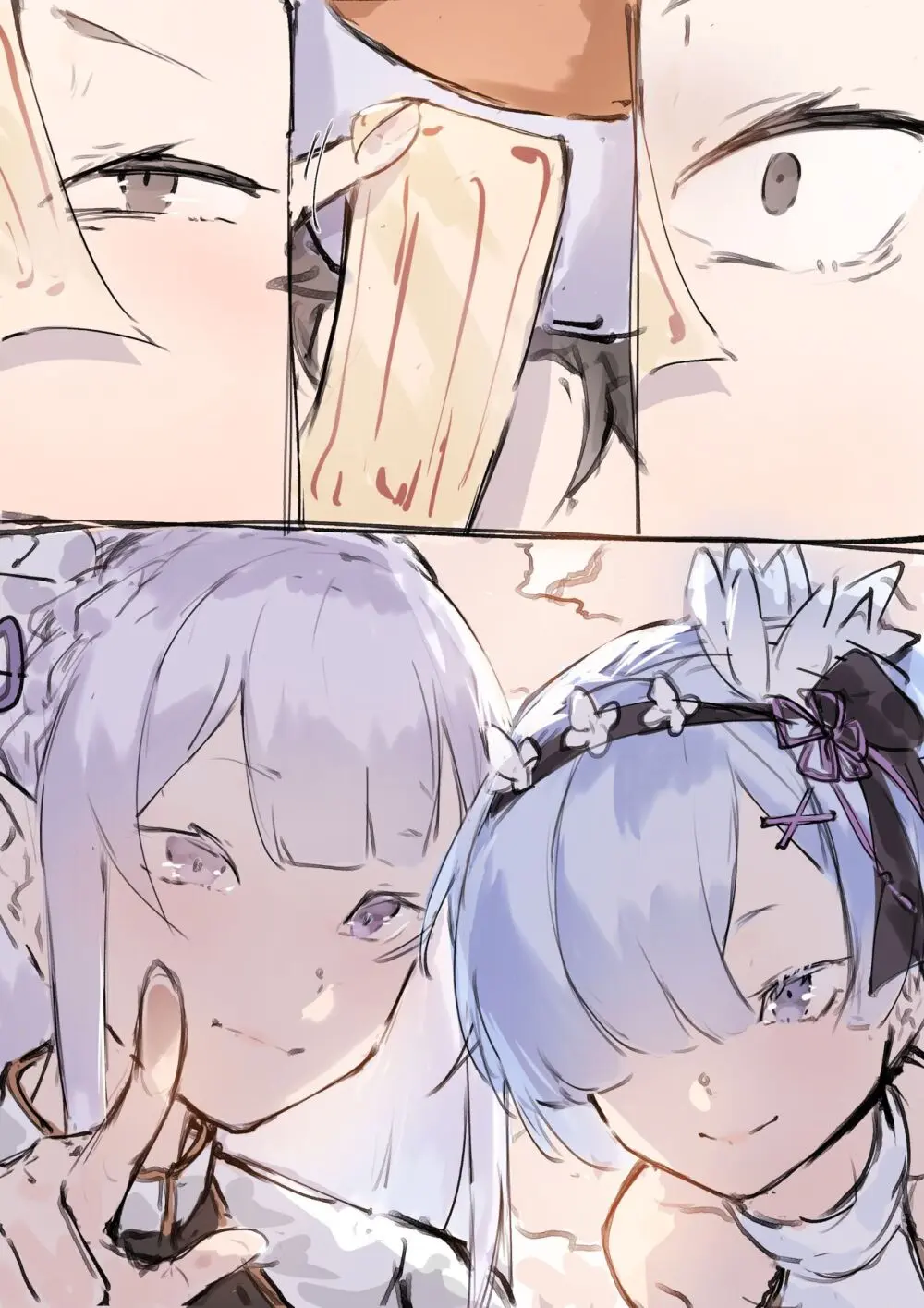 Emilia, Rem and Subaru futanari Page.11