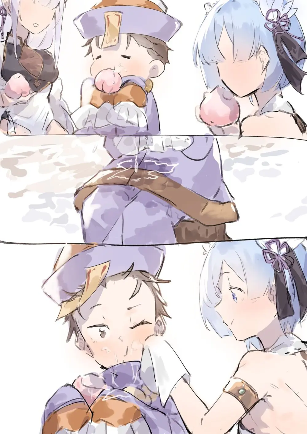 Emilia, Rem and Subaru futanari Page.4