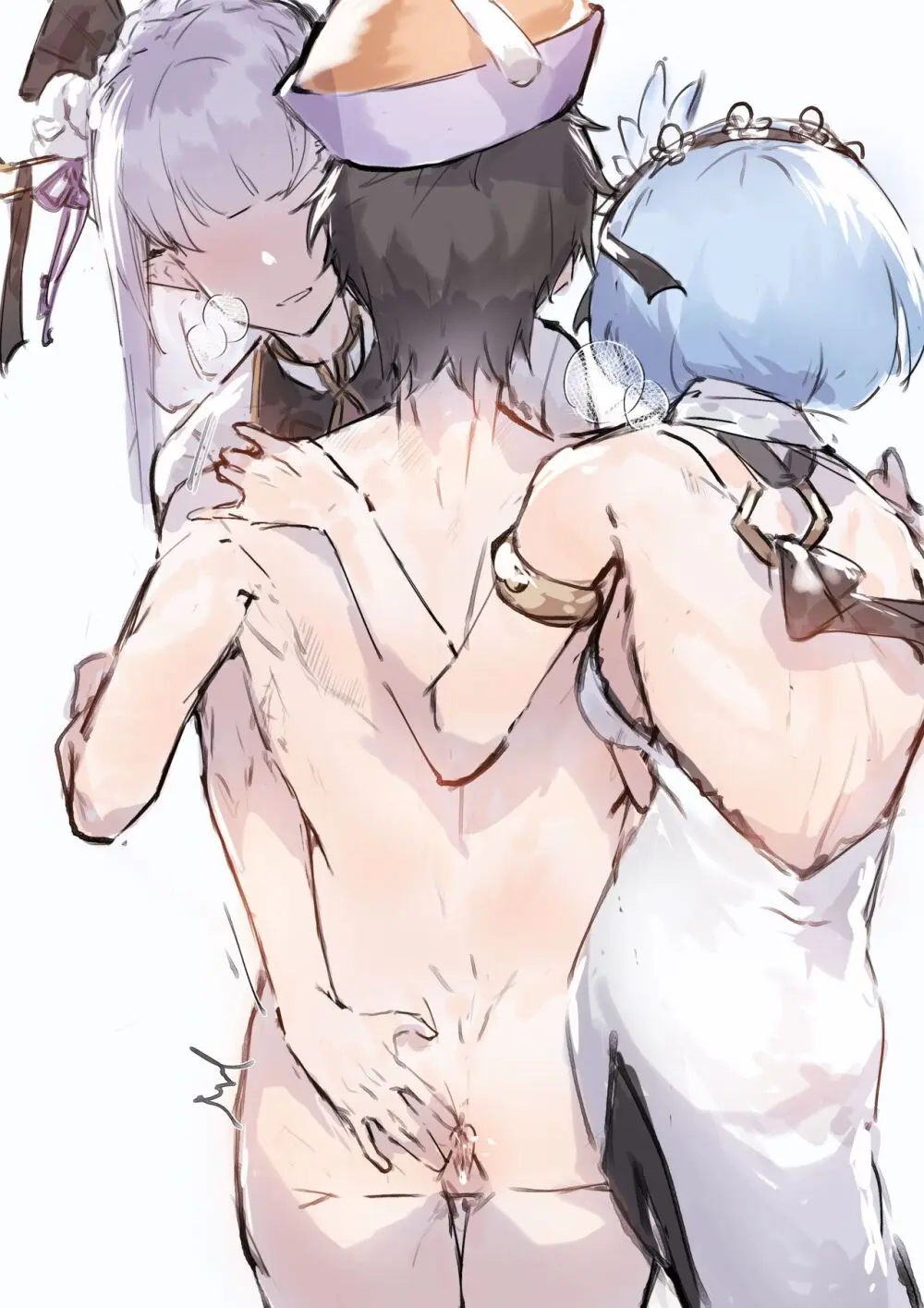 Emilia, Rem and Subaru futanari Page.6