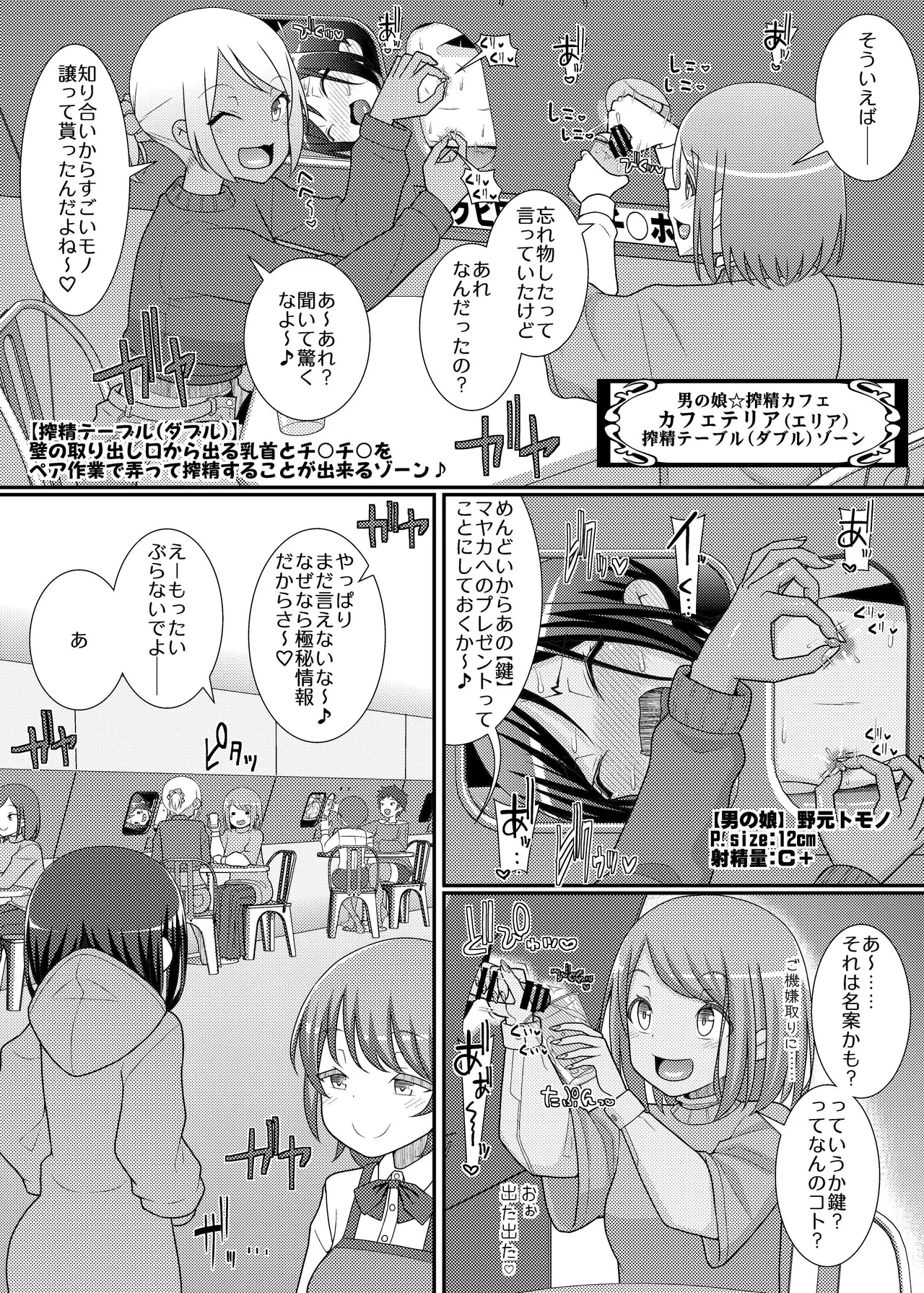 搾精成功!?チクビッチーズ!!～♂男の娘♀搾精カフェ潜入編～ Page.20