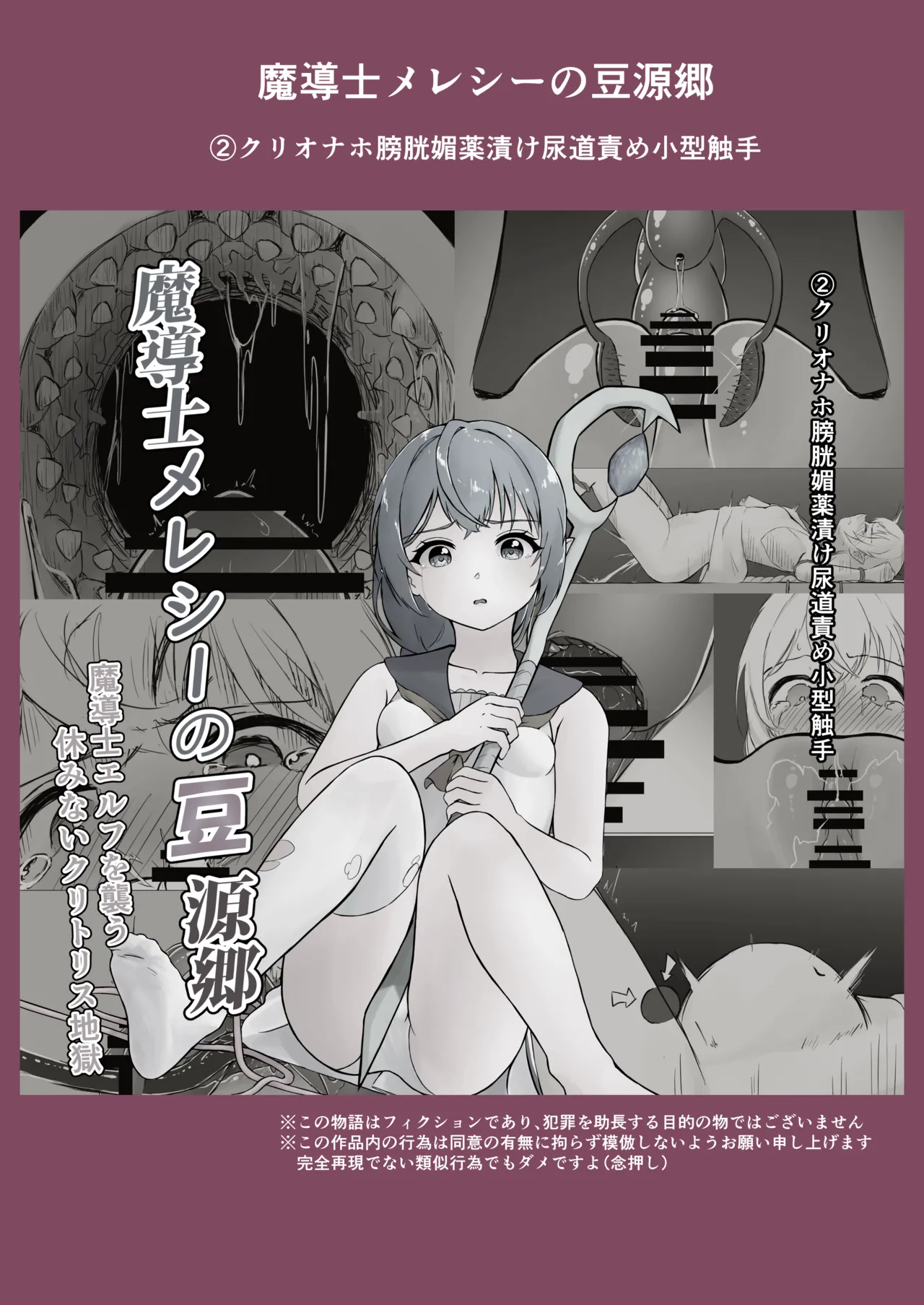 魔導士メレシーの豆源郷 -魔導士エルフを襲う休みないクリトリス地獄 ②クリオナホ膀胱媚薬漬け尿道責め小型触手 Page.3