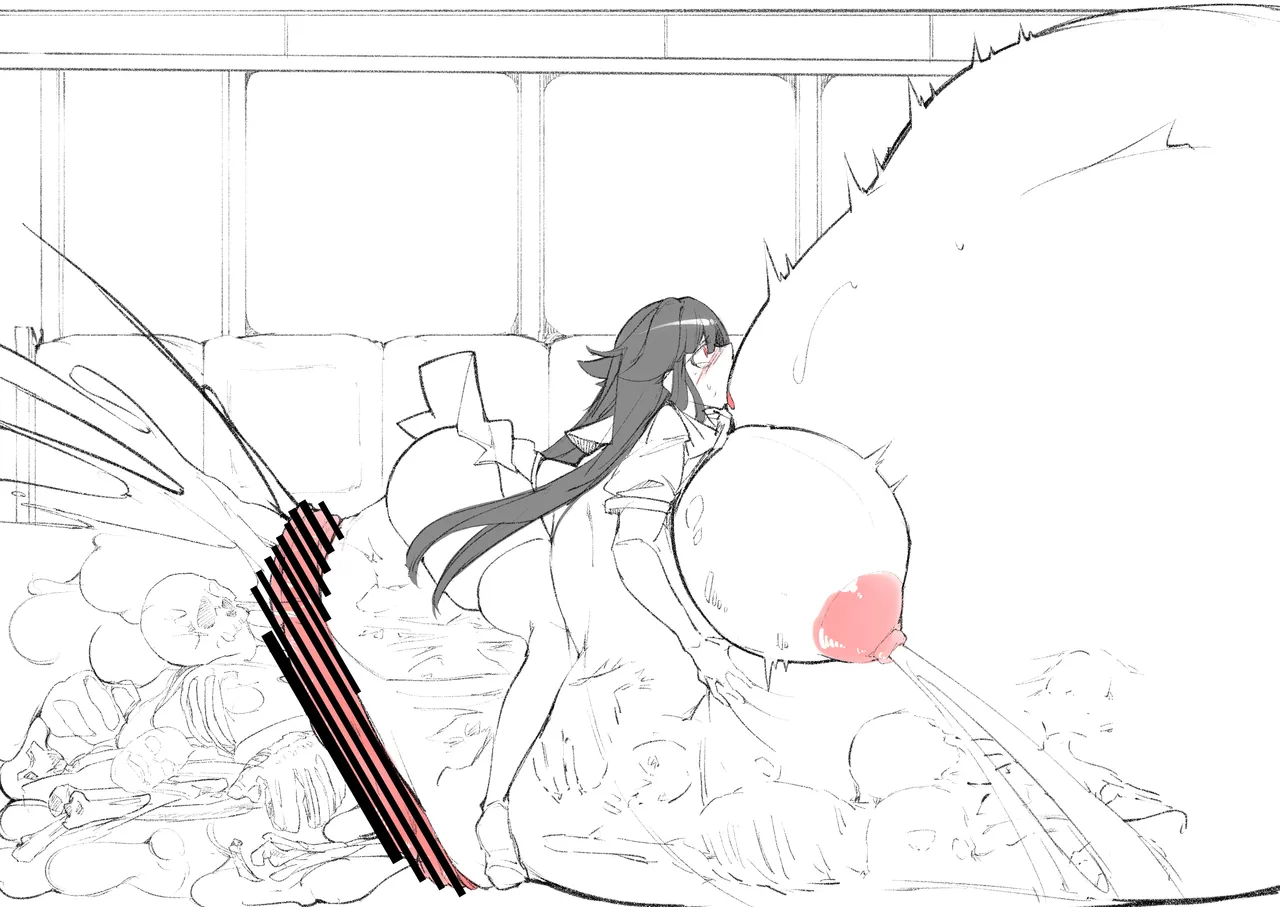 電車内で捕食した乗客を消化して吐き出す雪乃 Page.7