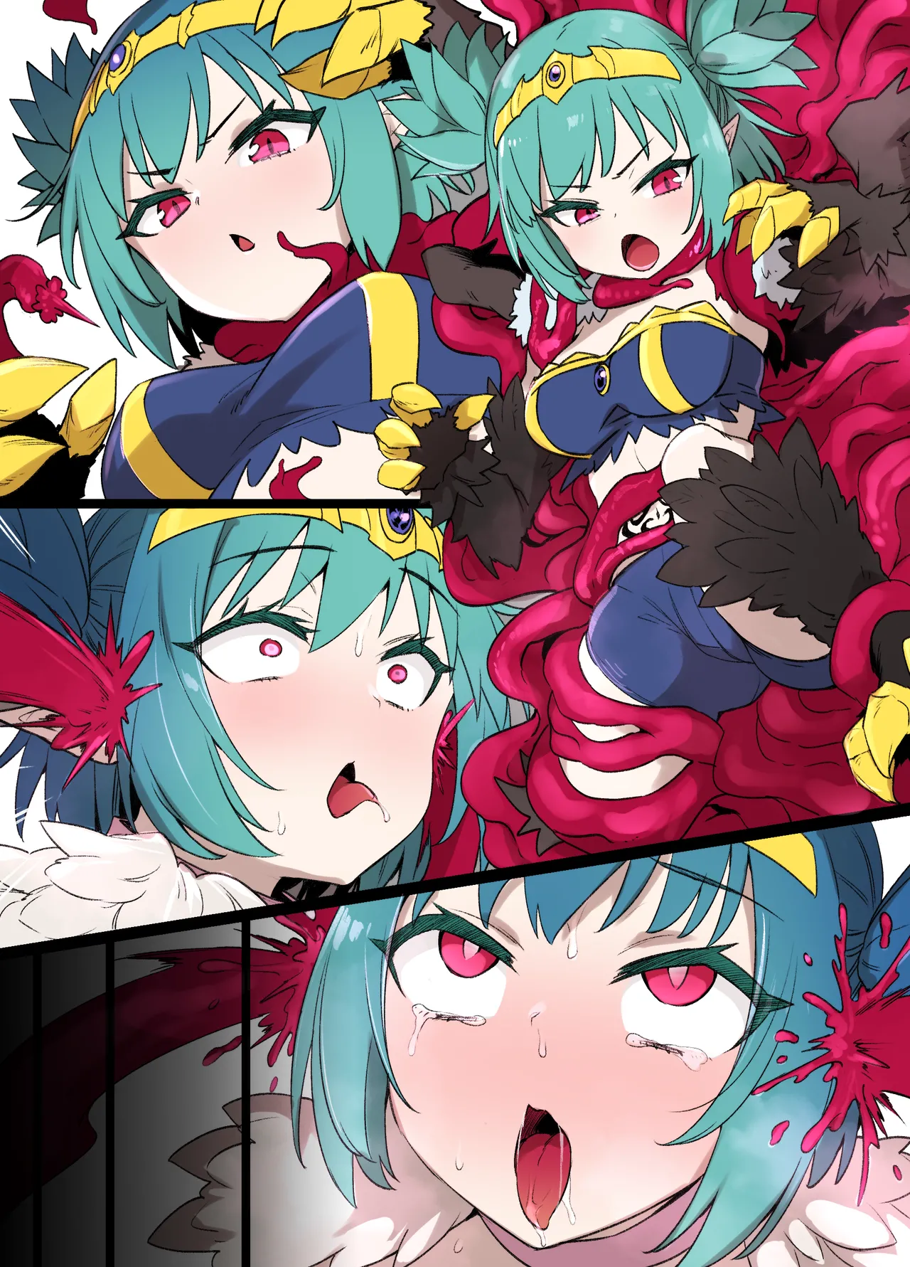 ハーピー触手姦MC漫画 ※モンスター娘洗脳 Page.4