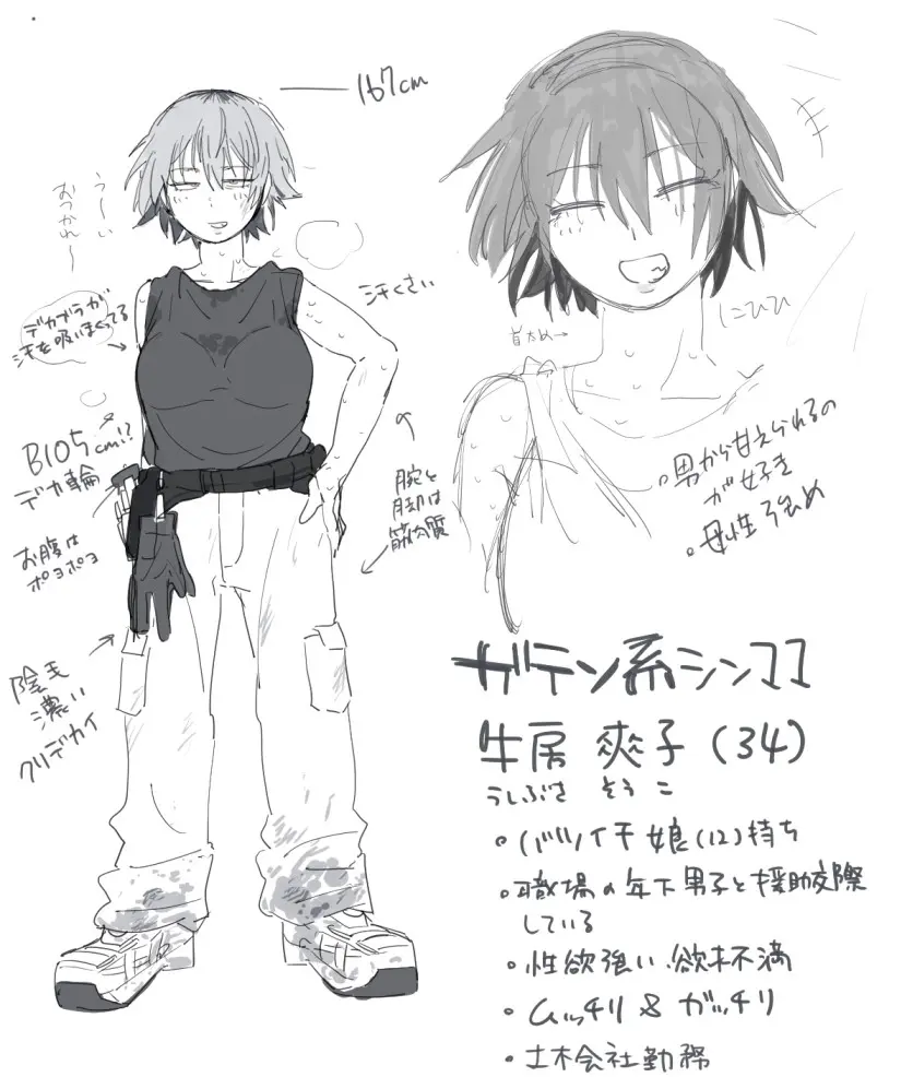 職場のガテン系シンママとらぶらぶセックス Page.8