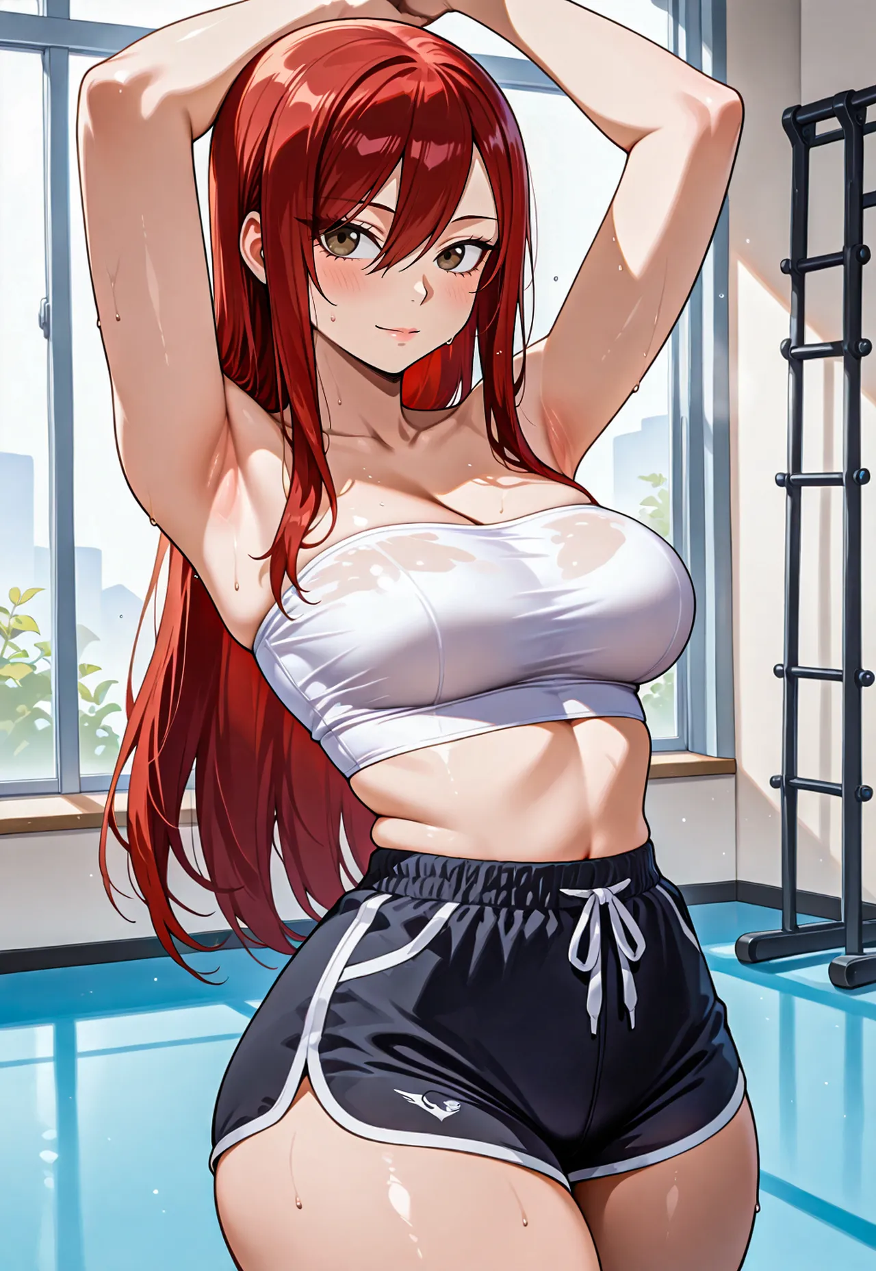 Erza gym session x BBC messingwithai ai generated