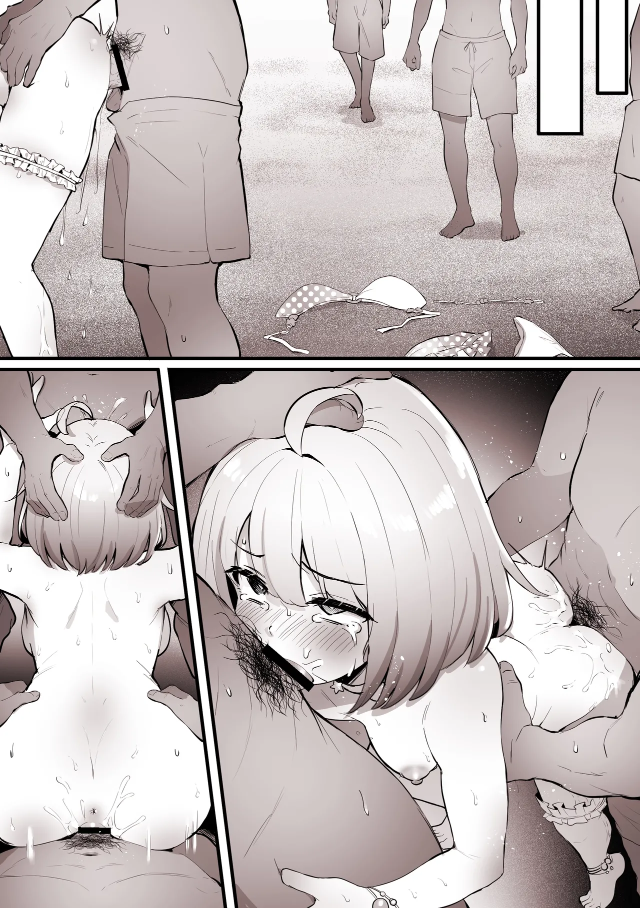 海で周りの人に見られながら、ナンパ師達にえっちされちゃう ル〇ナ Page.9