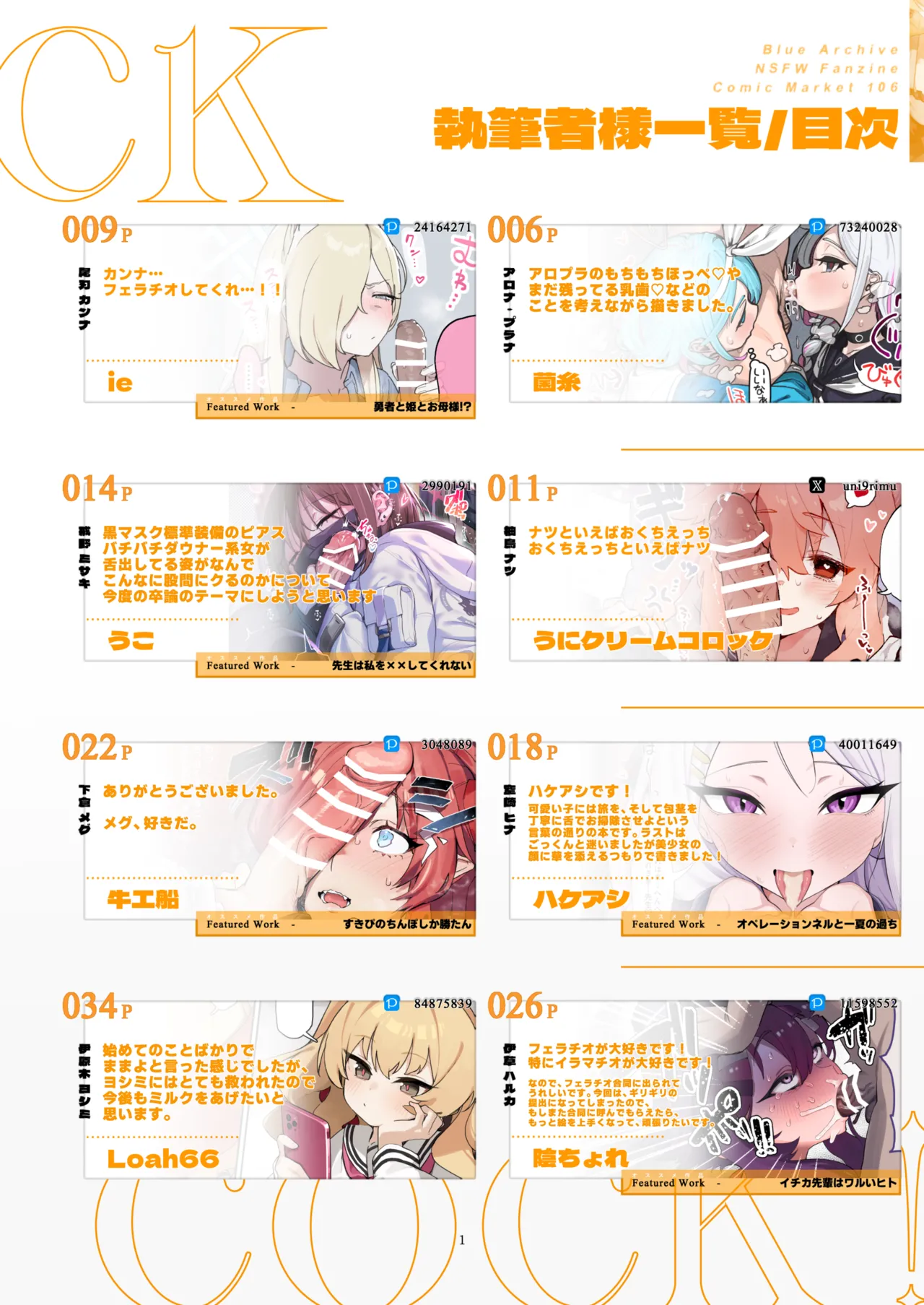 ブルアカフェラチオ合同誌 Get suck,cock! キヴォトス口淫大祭 Page.2