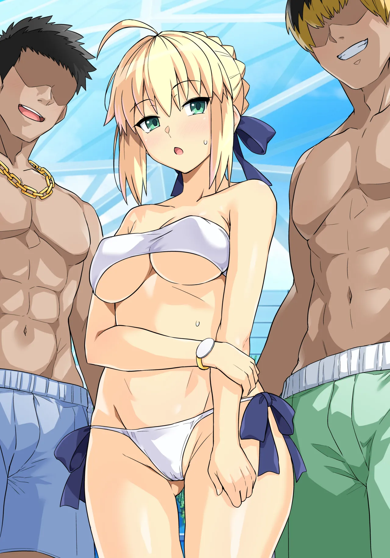 セイバーさん ヤリモクナンパ待ち プール編 Page.55