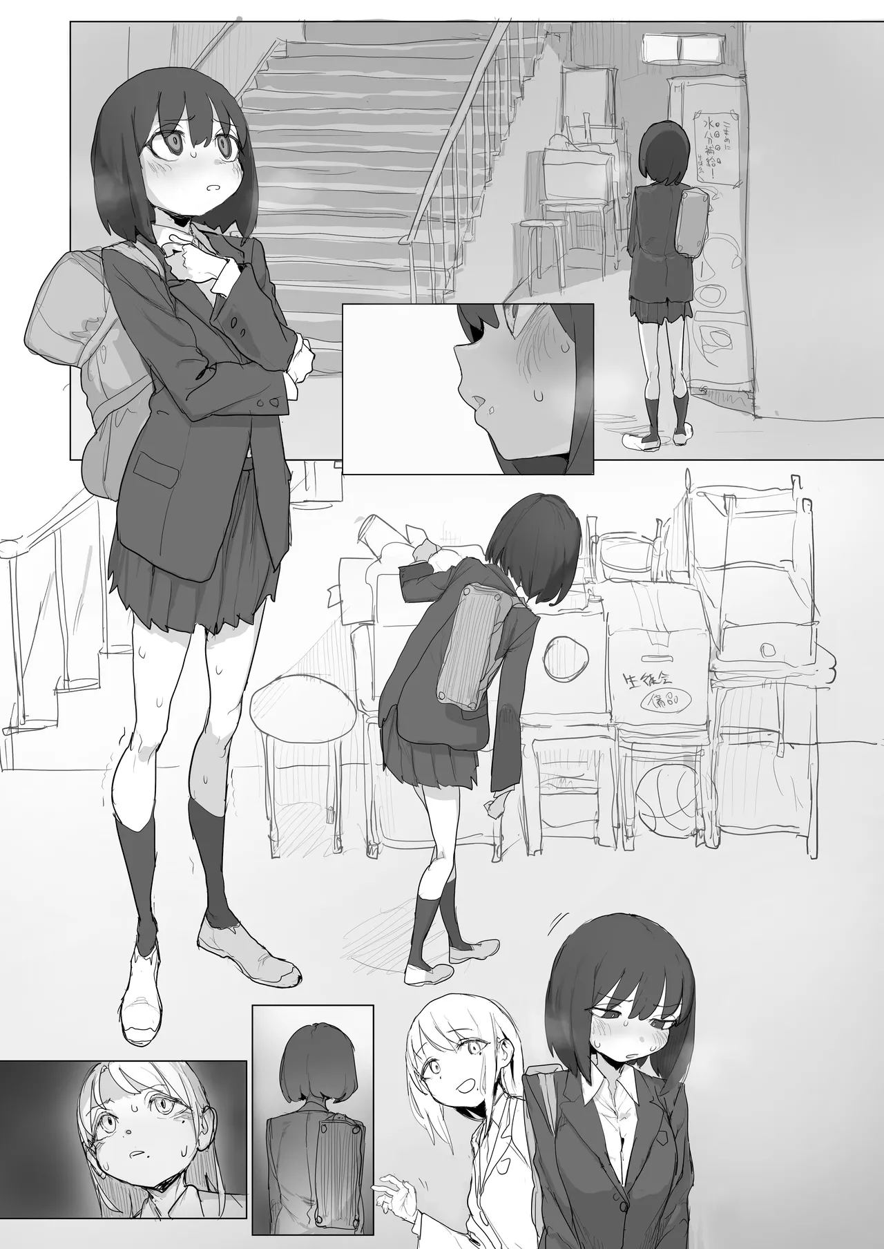 友達の青春を摂取しながら階段わきで無様な露出オナの練習 Page.18