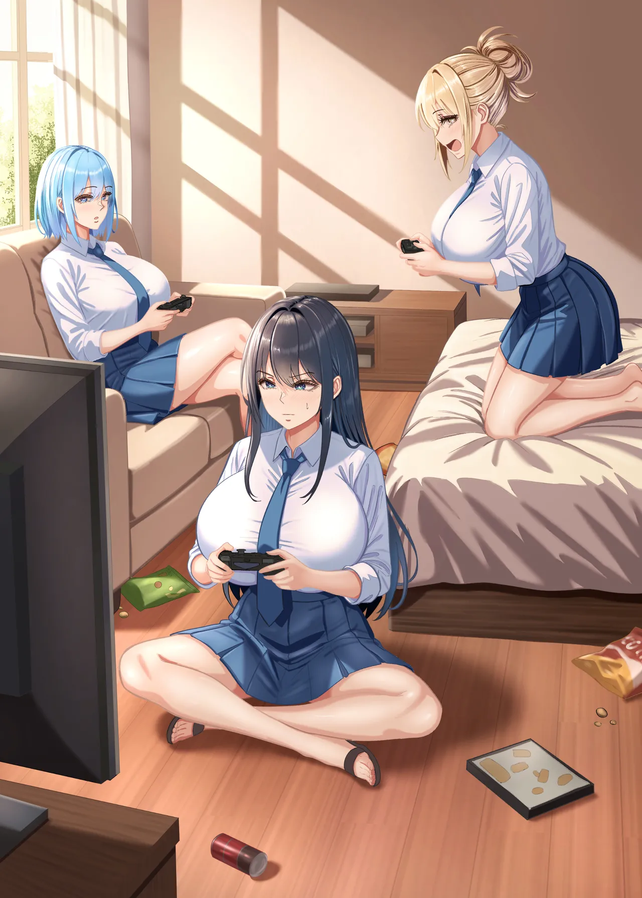 俺の部屋、入りびたりギャルだらけ -爆乳美ギャルと4P中出しライフ- Page.2