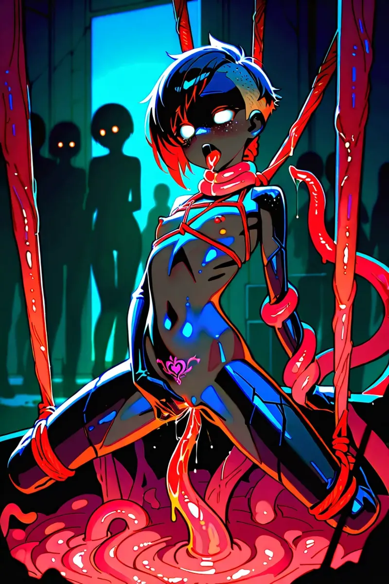 'Love, Death, & Slime' - Slime, Shibari, Asphyxiation, Wooden Horse, and Petrification - AI Generated Page.39