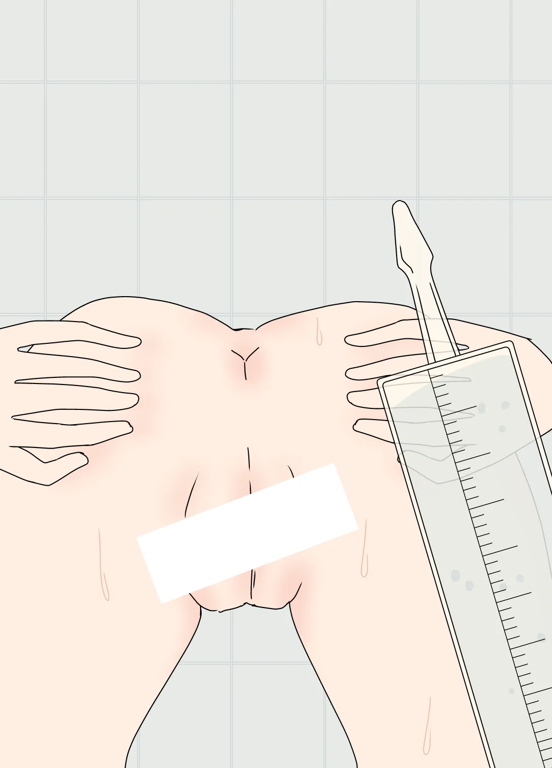 研究のために強制的に裸にされて浣腸された少女 Page.11