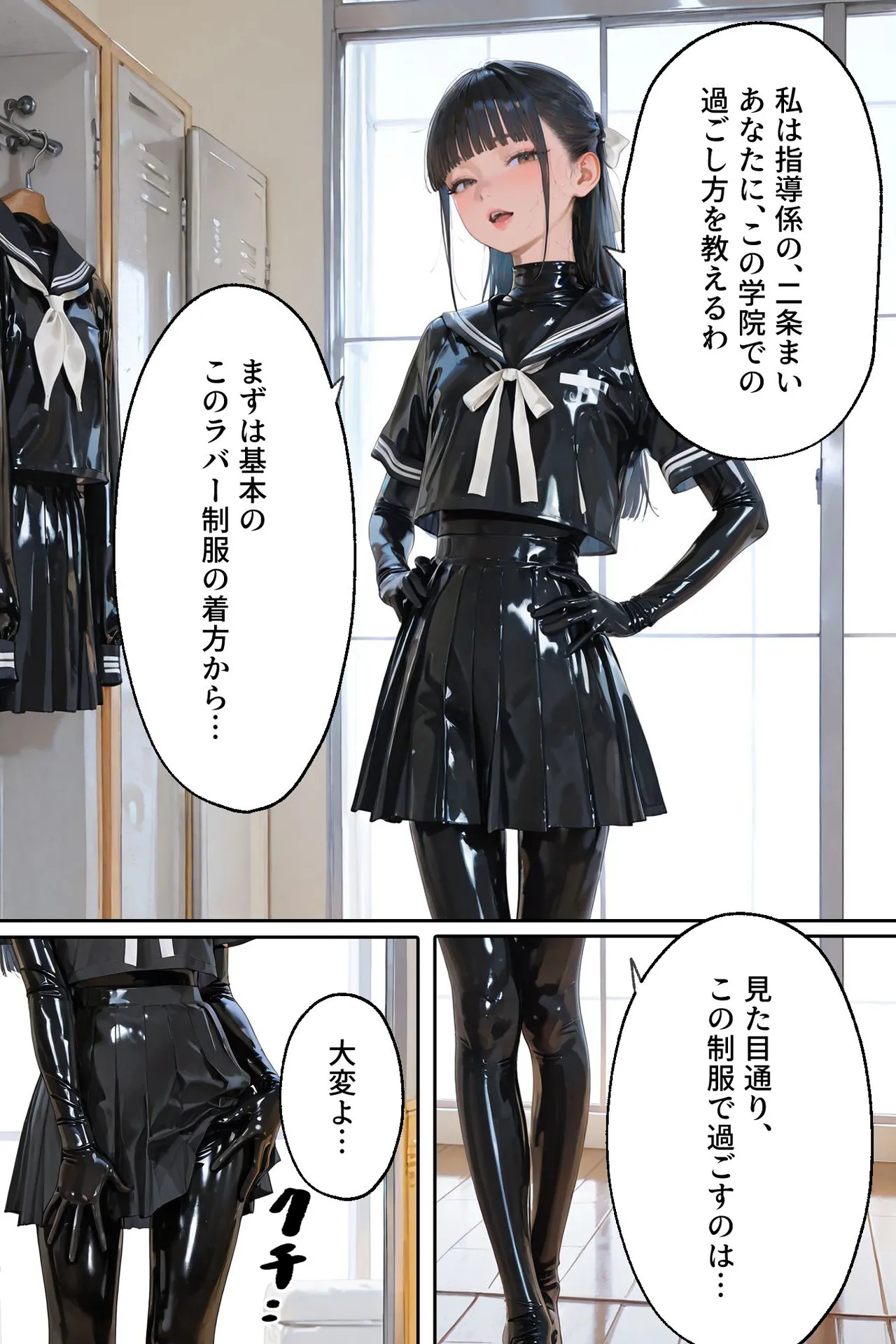 百合キス｜護謨学院『ラバーセーラー服着用レッスン Page.10