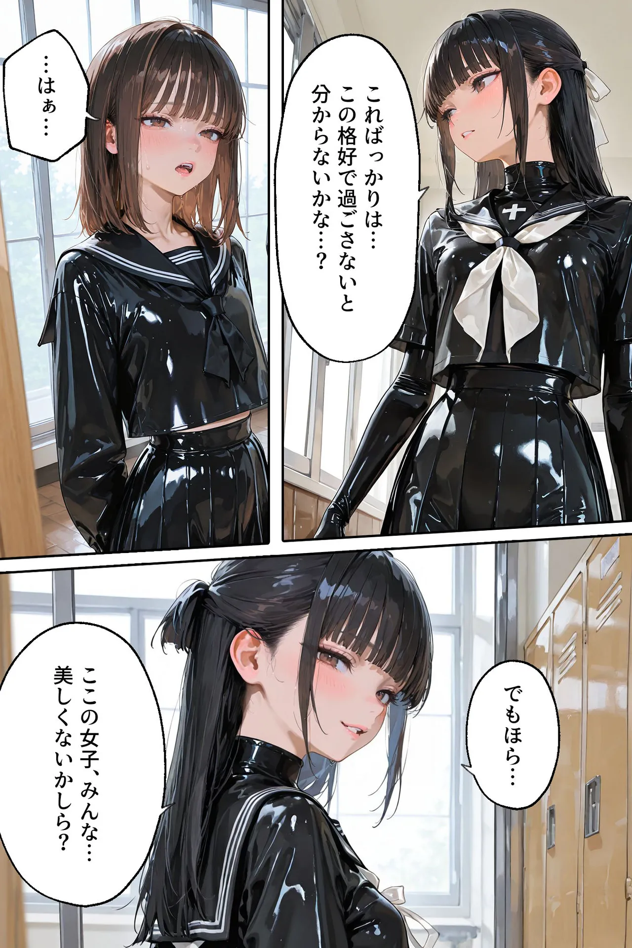百合キス｜護謨学院『ラバーセーラー服着用レッスン Page.18