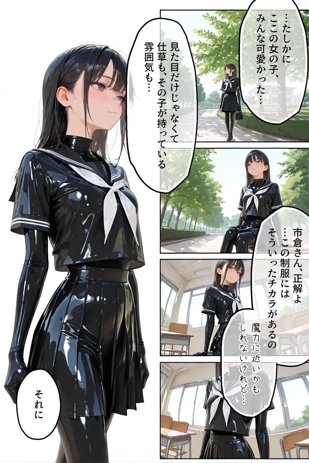 百合キス｜護謨学院『ラバーセーラー服着用レッスン Page.19
