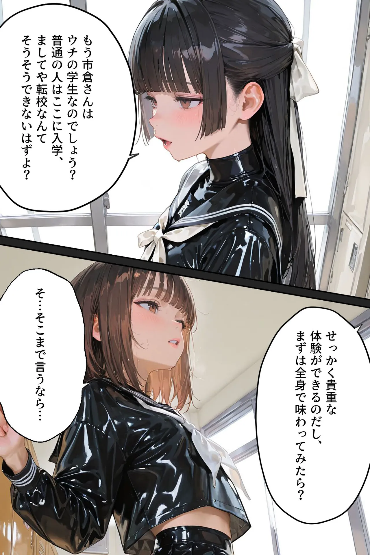 百合キス｜護謨学院『ラバーセーラー服着用レッスン Page.20