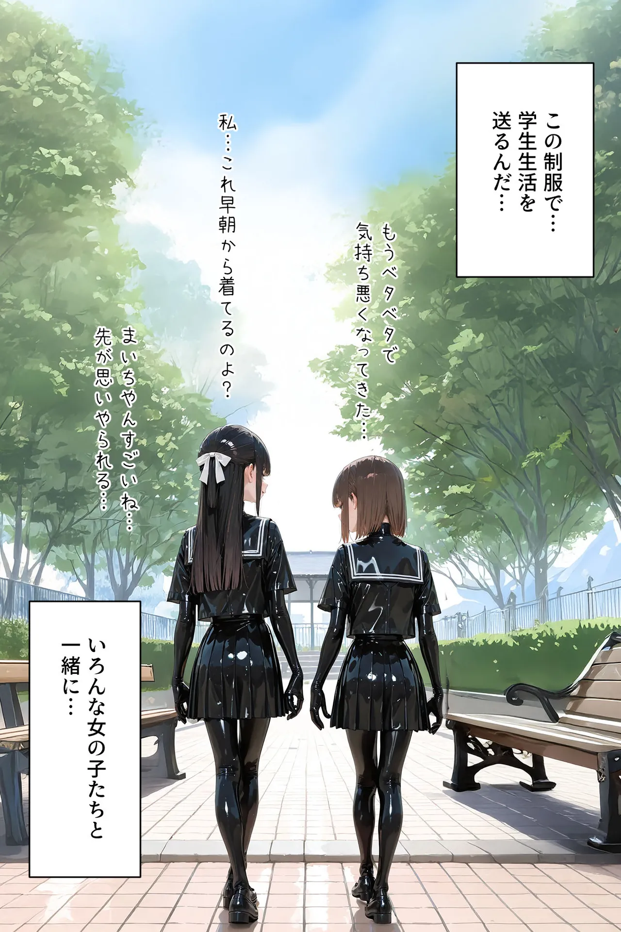 百合キス｜護謨学院『ラバーセーラー服着用レッスン Page.70