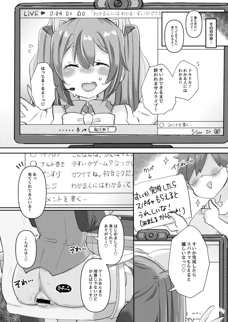 ミクちゃんはライブ配信中えっちな姿をさらしてしまったようです Page.4