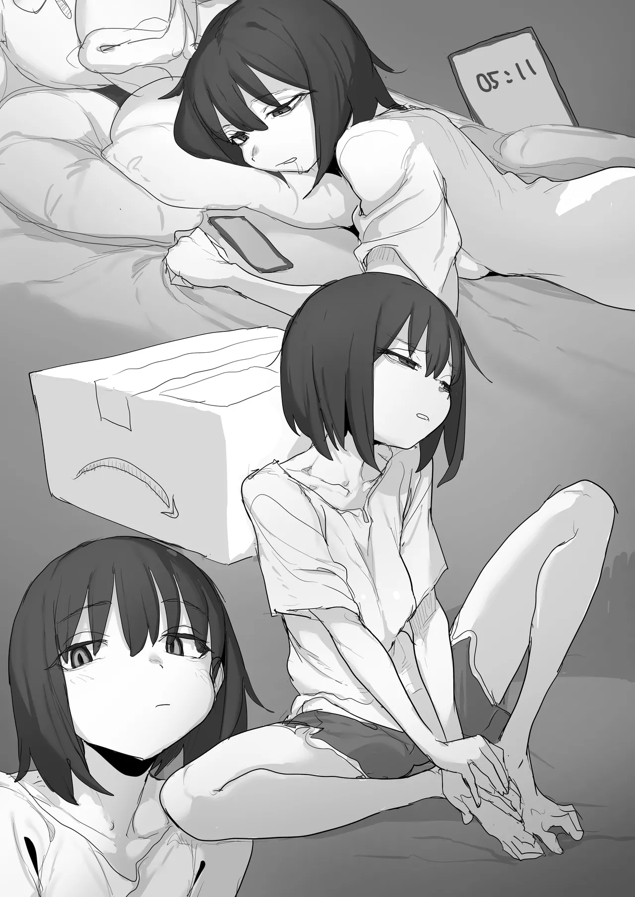 クリが勃起しすぎて眼帯ビキニに引っかかる子の寝起きオナニー Page.8