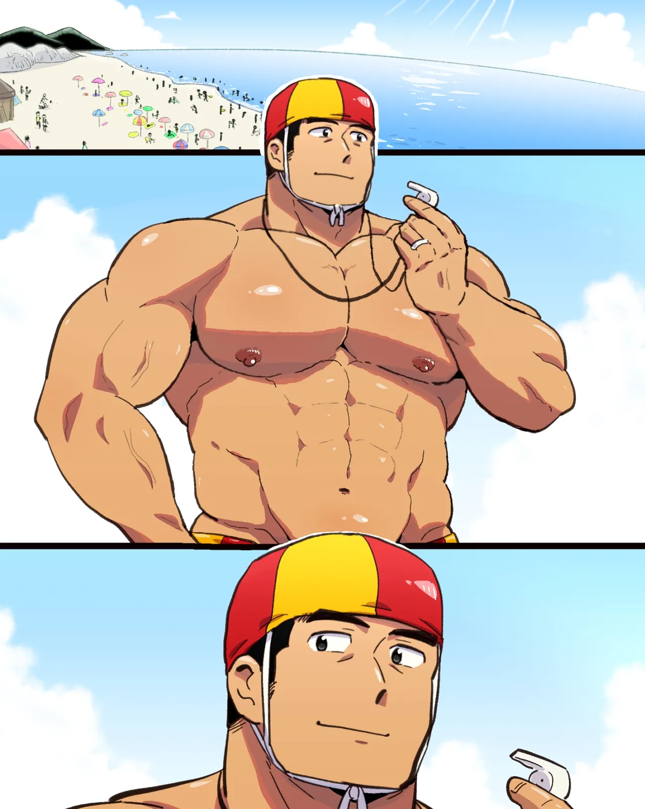 催眠アプリの暴走で大事な友達のノンケ巨根マッチョ2人と3P中出し雄交尾しちゃった件 Page.2