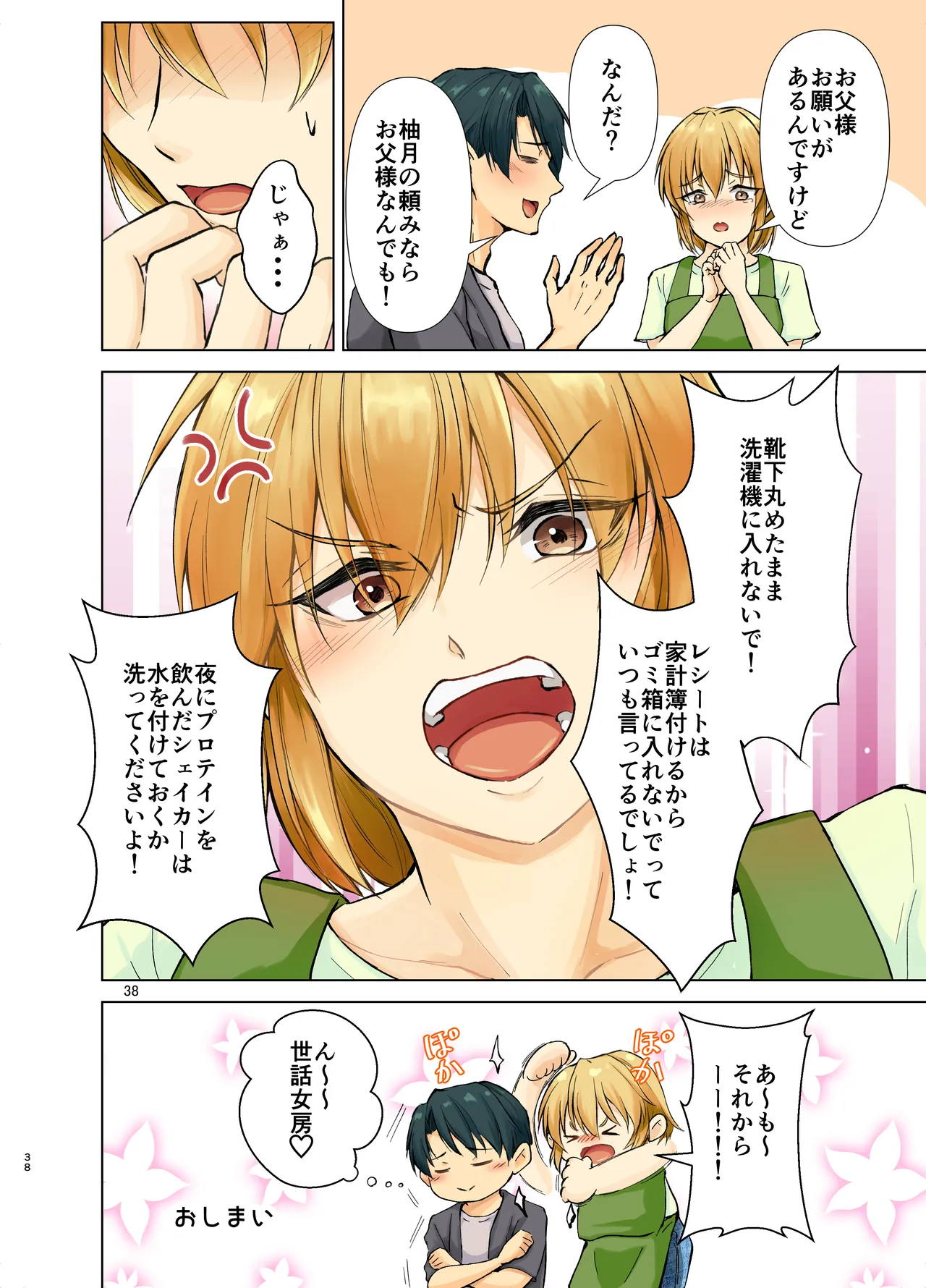 欲情メス堕ち息子 お父様にメイド教育されるハナシ Page.38
