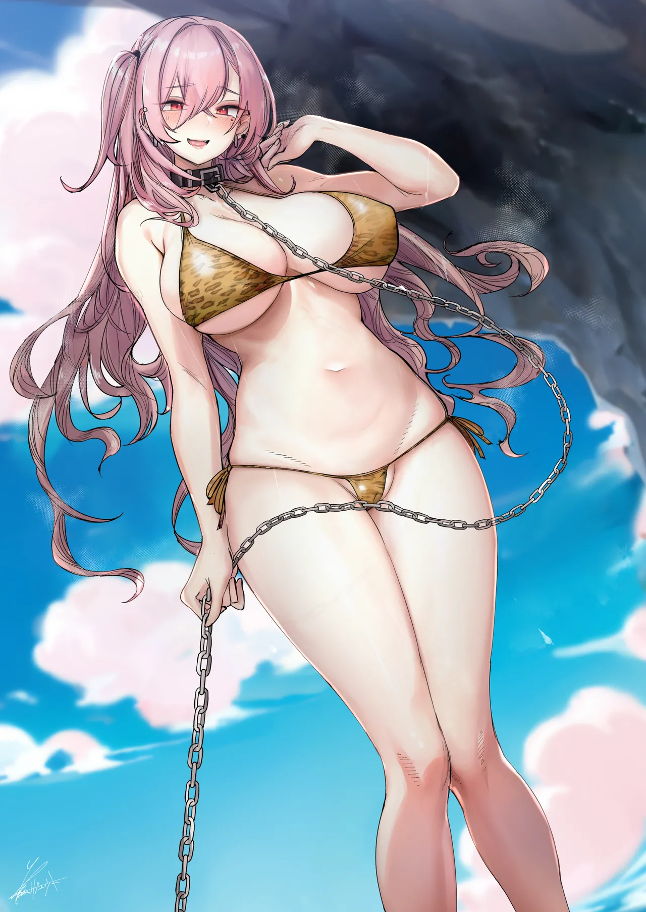 大型犬みたいな彼女2 ～ビーチで金ビキニ編～ Page.34