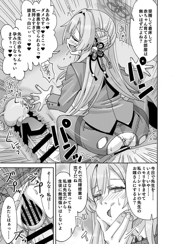 ブルアカミモリと先生の入れ替わりえっち Page.14