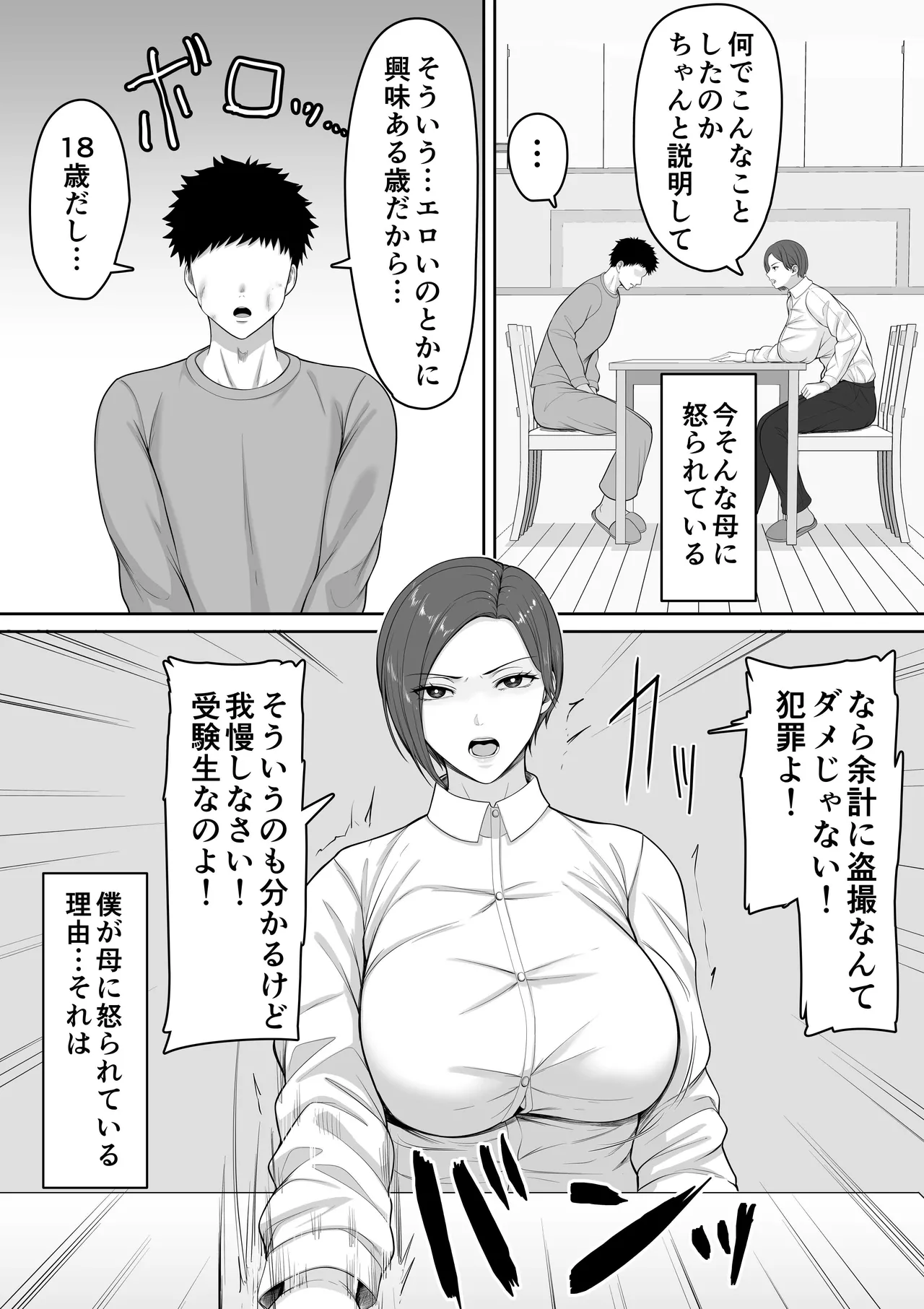 爆乳だけど真面目な巡査部長お母さんが俺のチンポを膣コキでヌいてくれる話 Page.4