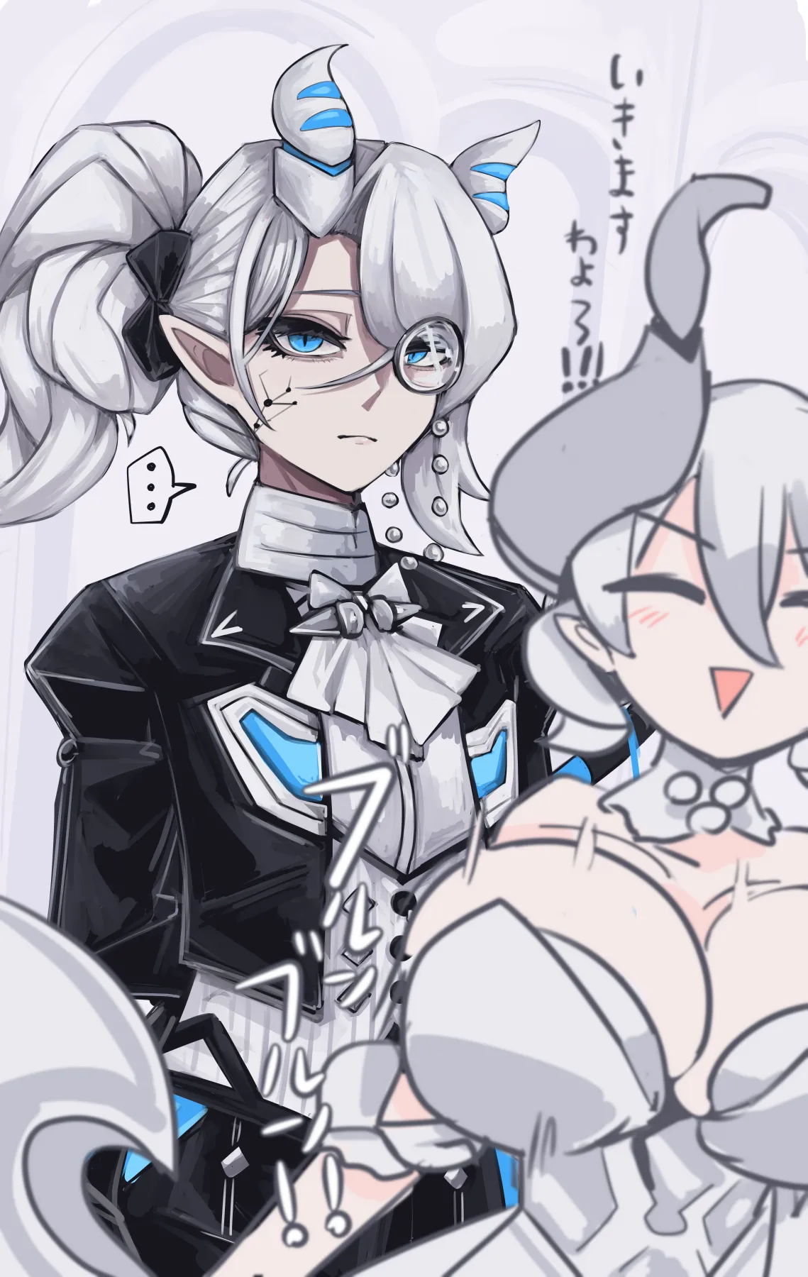 白銀の城の爆乳執事