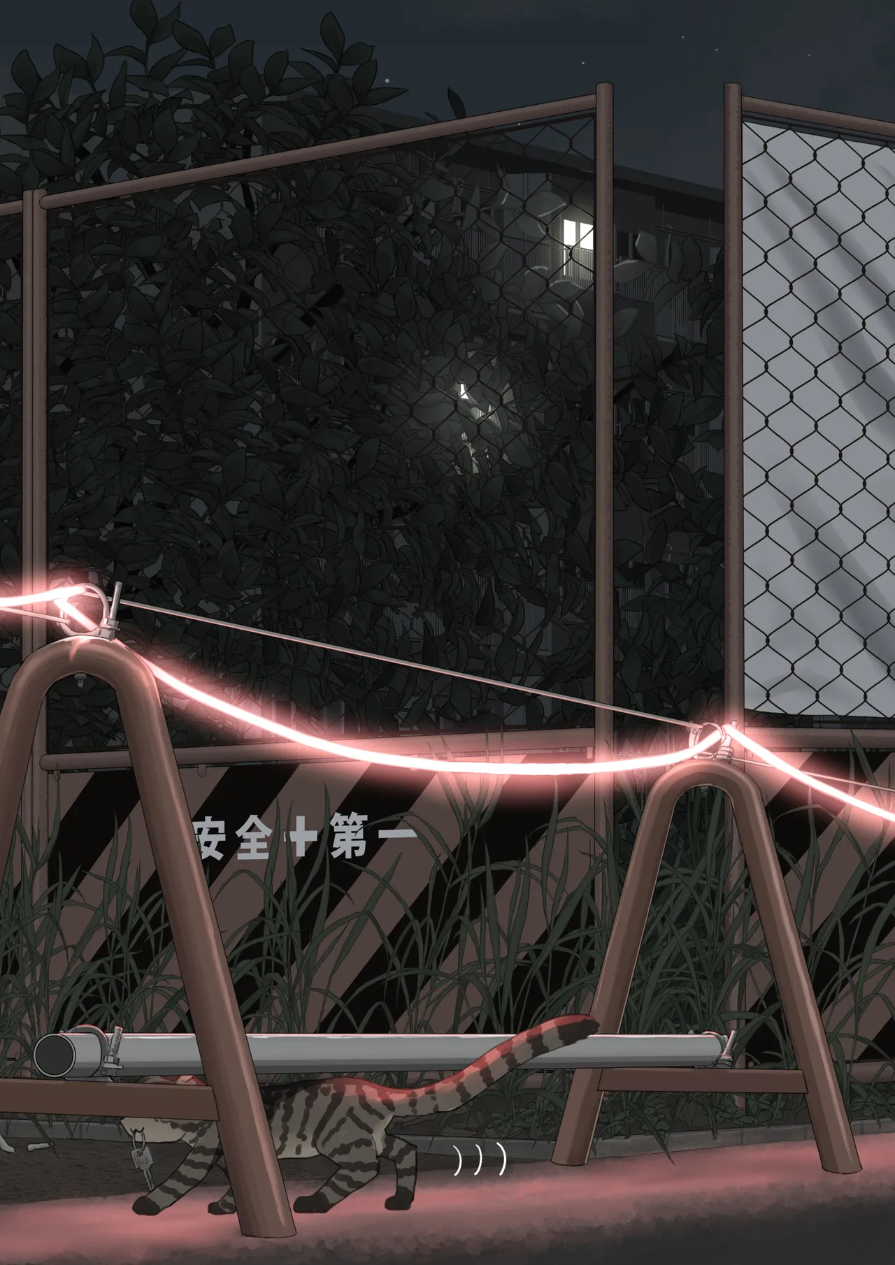 全裸に猫のボディペイントをされて夜の町を露出徘徊するハメになるお話 Page.52