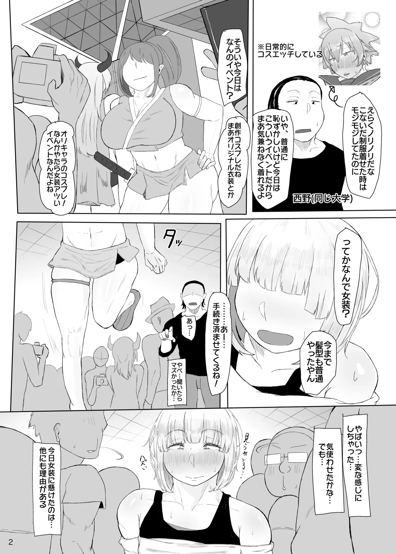 浮ついてる女装子がコスプレイベント後にオホ声ドカパコ Page.3