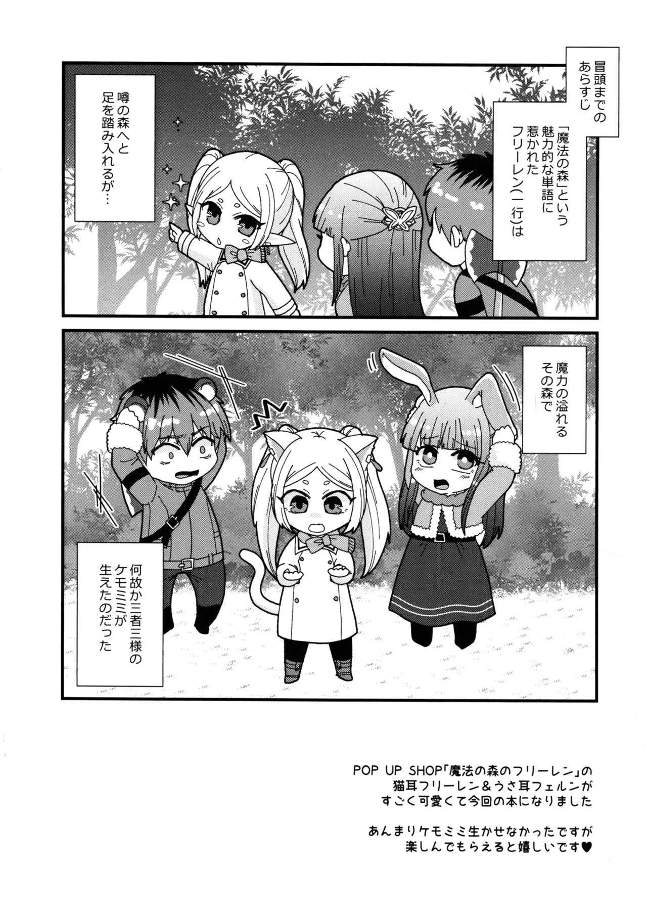 (C107) [あやめや (いおり彩禾)] 魔法の森のうさことにゃんこ (葬送のフリーレン) Page.3