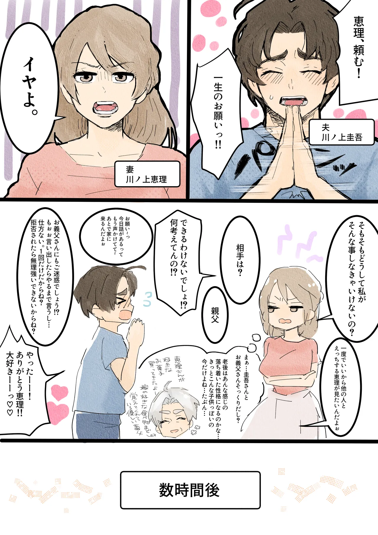 川ノ上恵理は夫の寝取らせ趣味で義父に体を許す Page.2