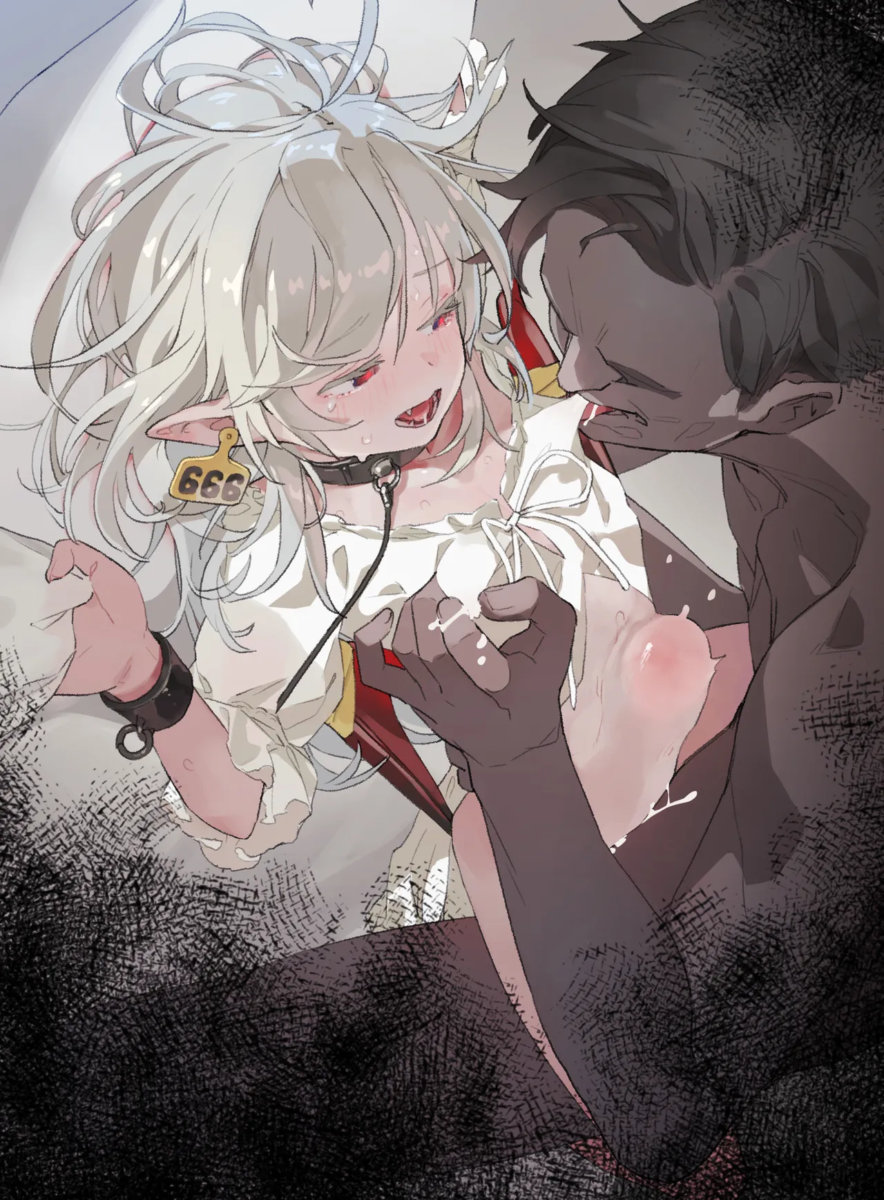 【漫画(JP/EN)】囚われの吸血鬼Elika 調〇乳首責め＆快楽堕ち【漫画４ｐ・イラスト1枚+差分・デザインラフ】