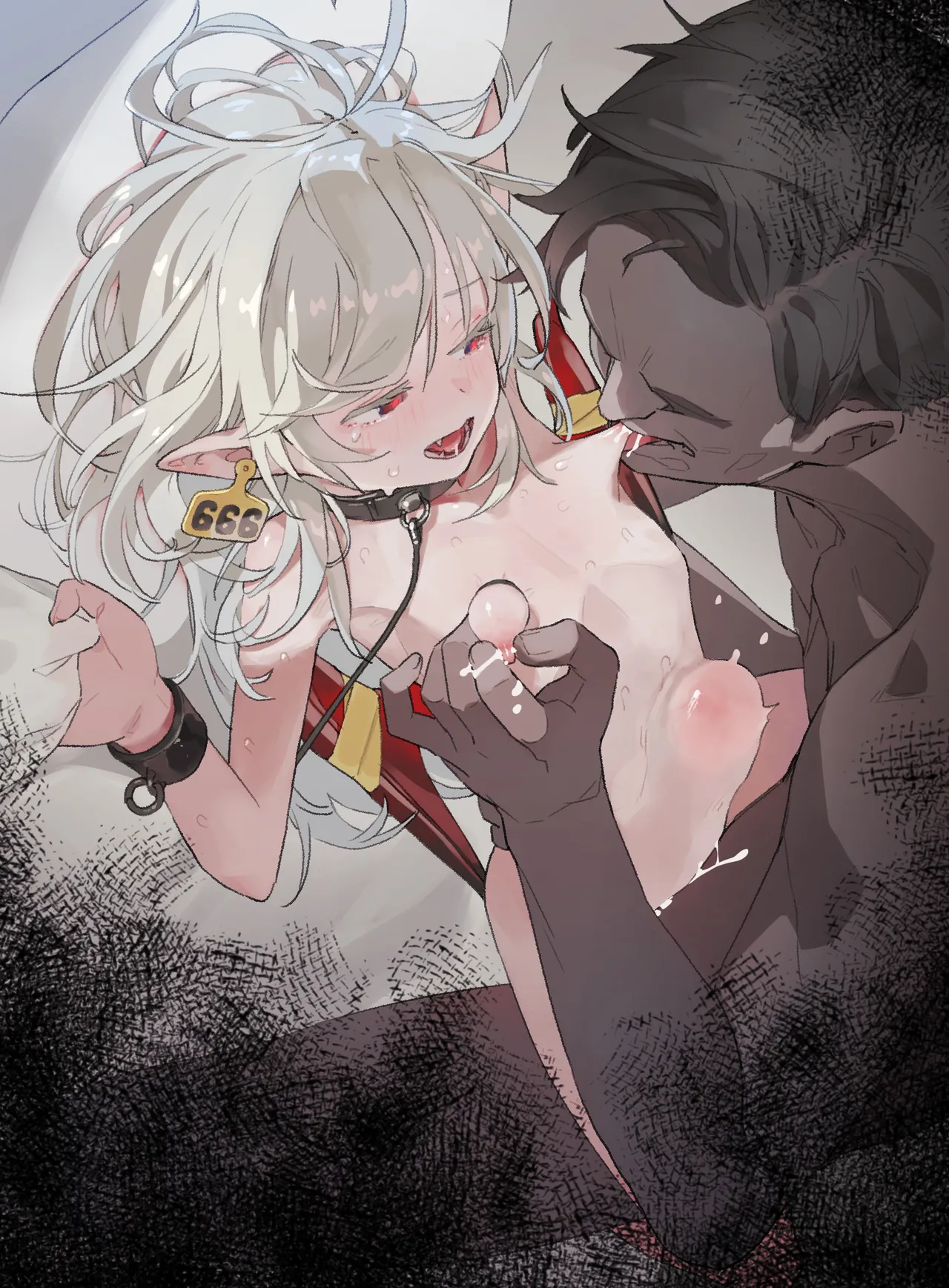 【漫画(JP/EN)】囚われの吸血鬼Elika 調〇乳首責め＆快楽堕ち【漫画４ｐ・イラスト1枚+差分・デザインラフ】 Page.2