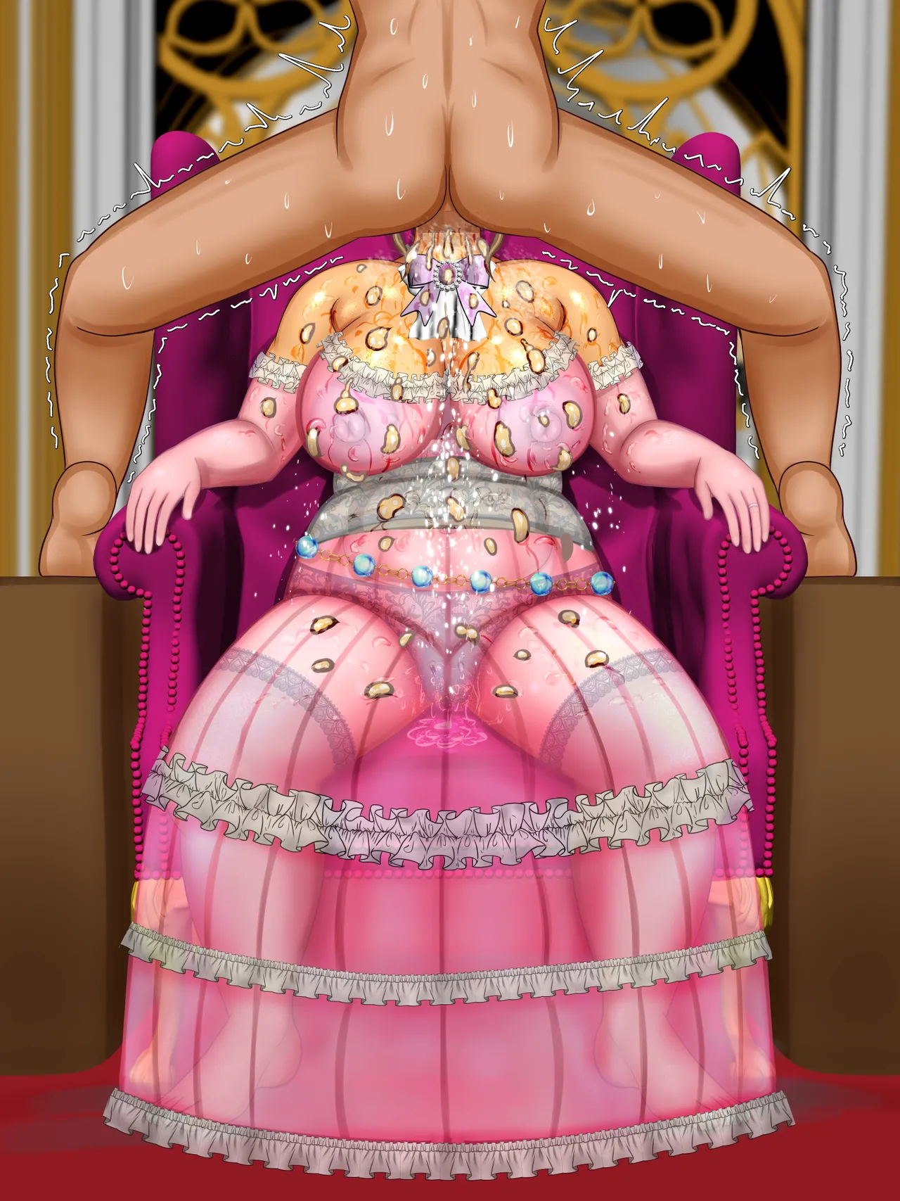 気高き王妃のドレスの中はむっちりスケスケ黒下着で子種をねだる母の巨尻でした Page.160