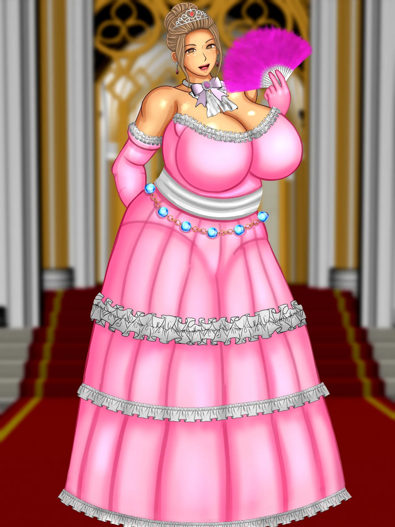 気高き王妃のドレスの中はむっちりスケスケ黒下着で子種をねだる母の巨尻でした Page.173