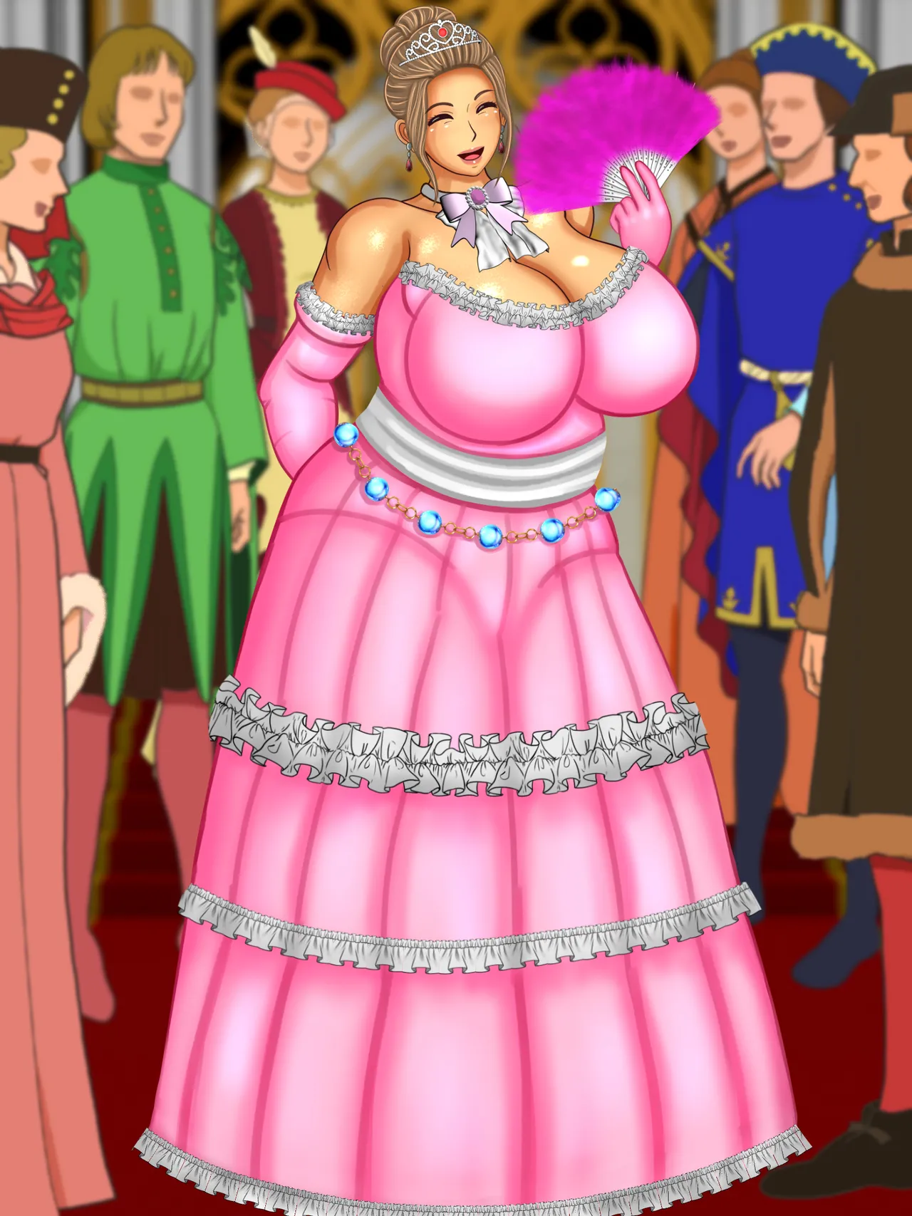 気高き王妃のドレスの中はむっちりスケスケ黒下着で子種をねだる母の巨尻でした Page.174