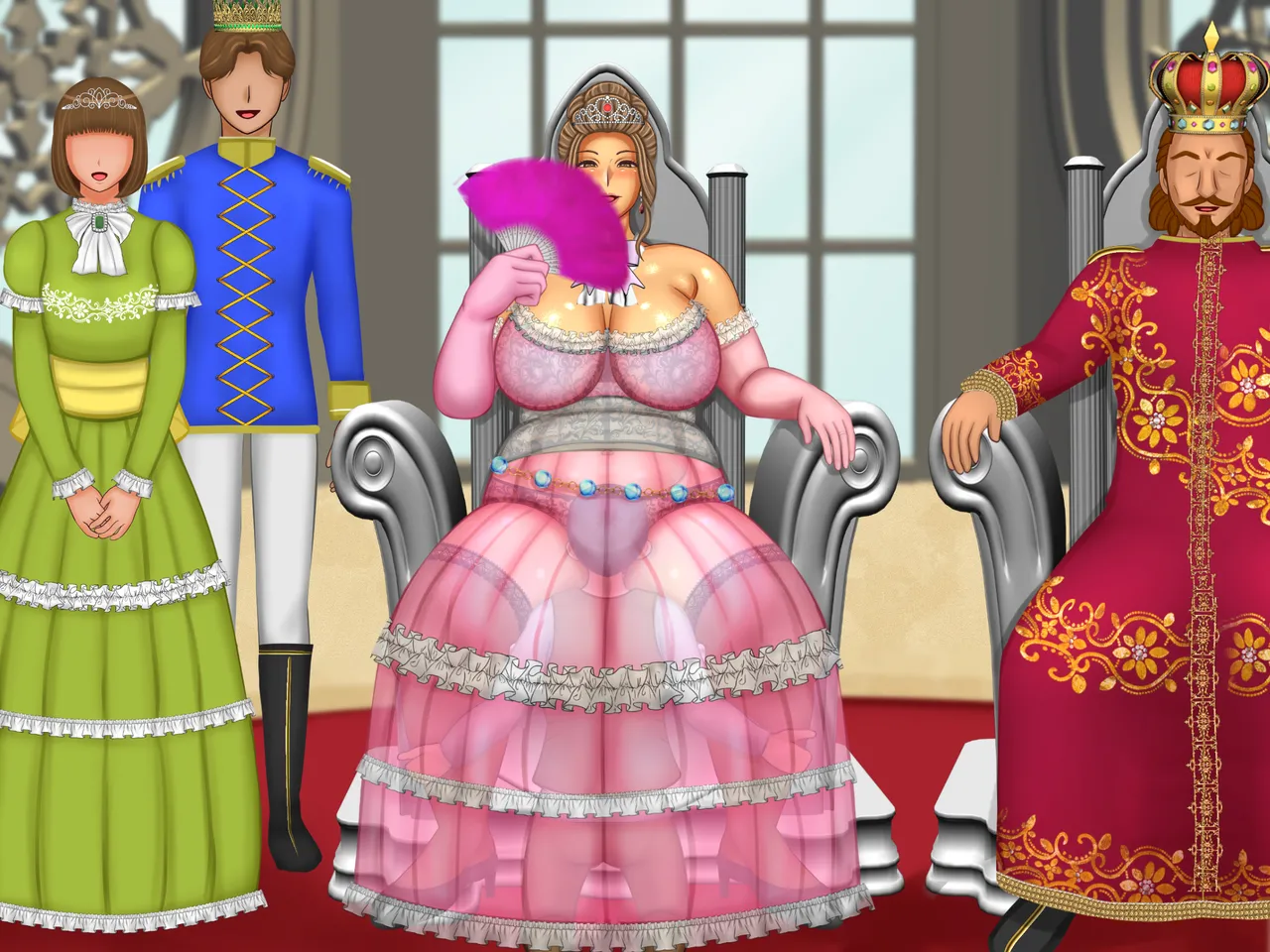 気高き王妃のドレスの中はむっちりスケスケ黒下着で子種をねだる母の巨尻でした Page.177