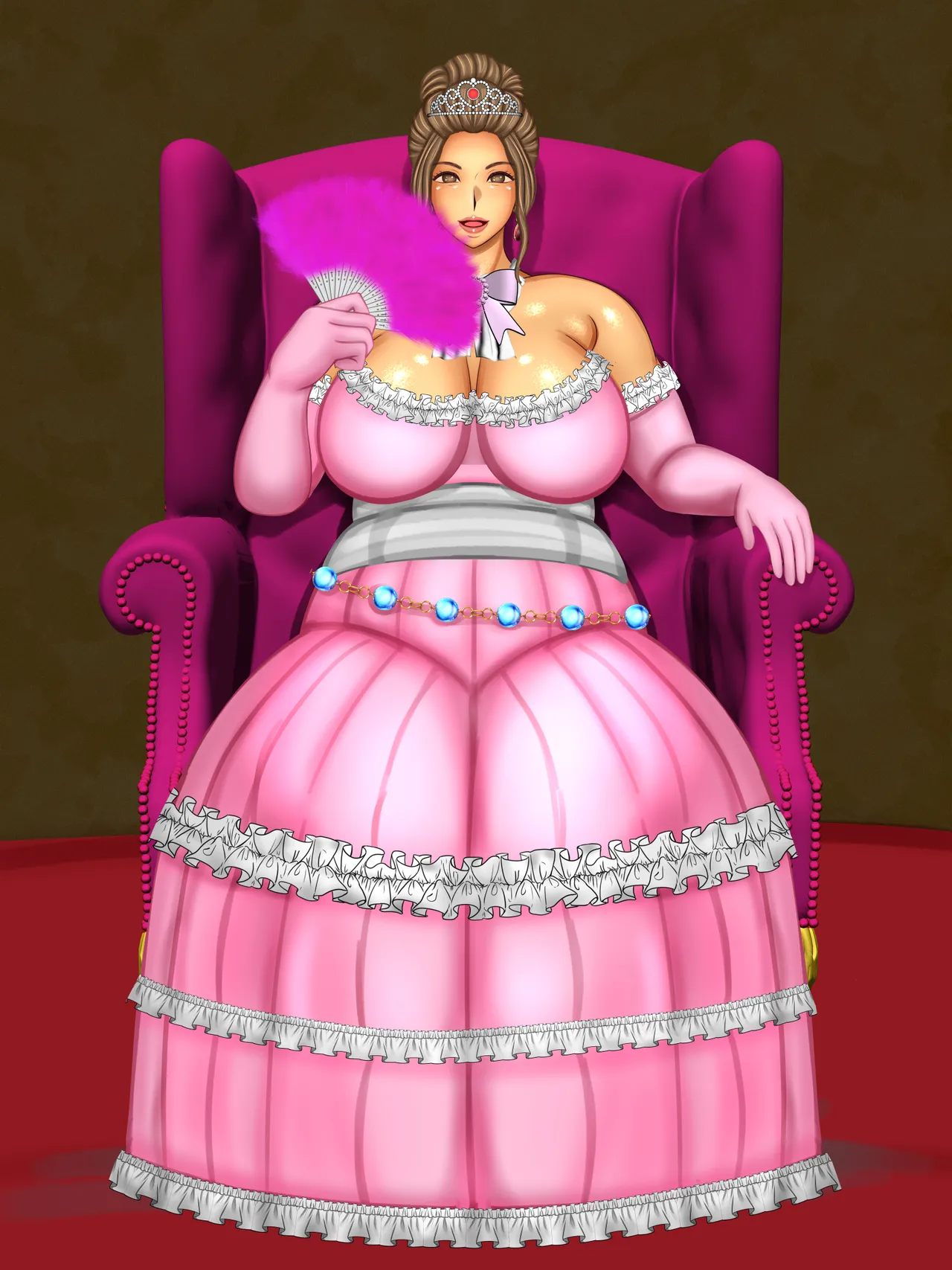 気高き王妃のドレスの中はむっちりスケスケ黒下着で子種をねだる母の巨尻でした Page.185